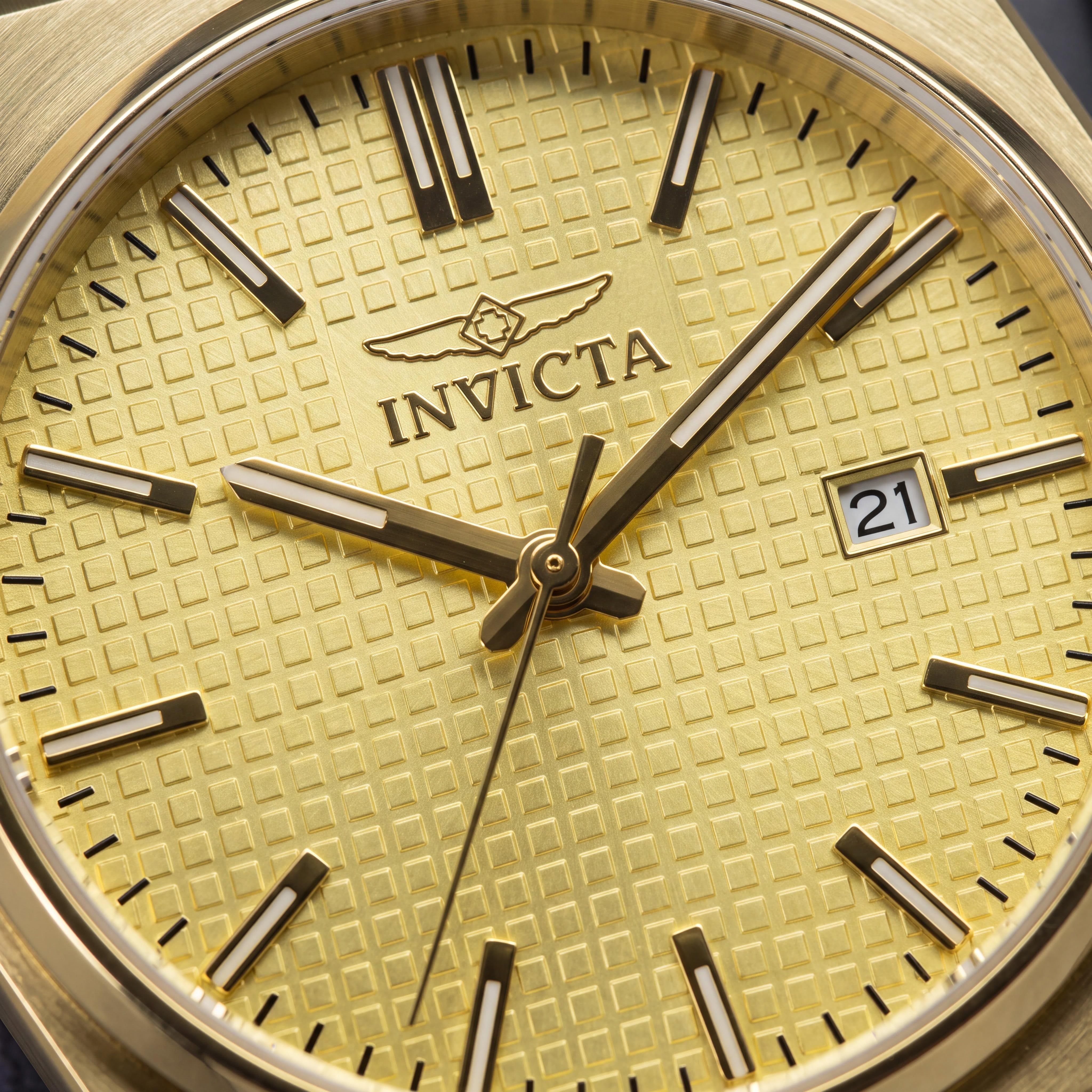 Invicta Speedway 48398 Reloj de cuarzo unisex de 40 mm con esfera dorada de acero inoxidable, Photo 2