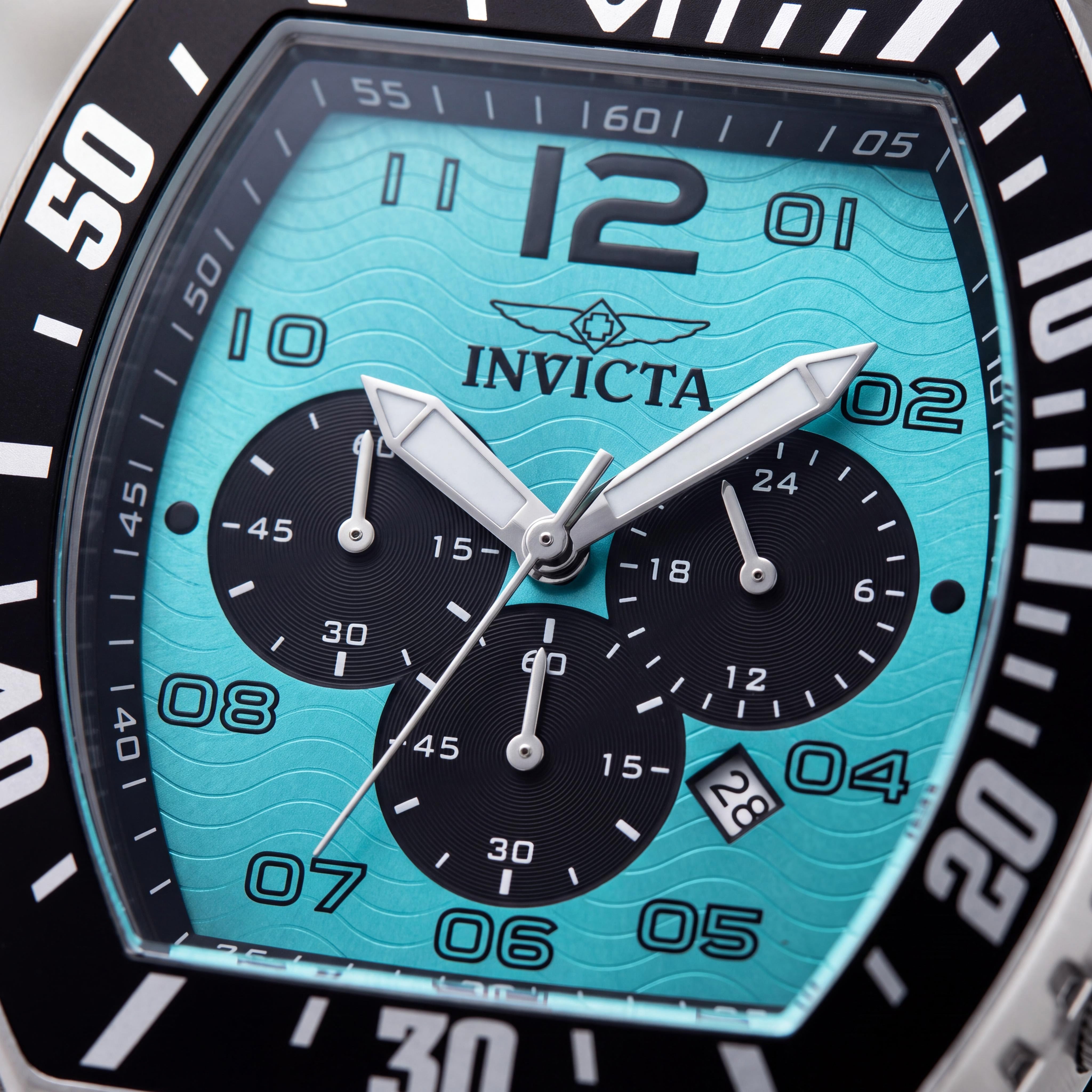 Invicta Pro Diver Strap Unisex Chronograph Quartz Movement Silver Stainless Steel Case Blue Dial 51mm Water Resistant Watch, Photo 2