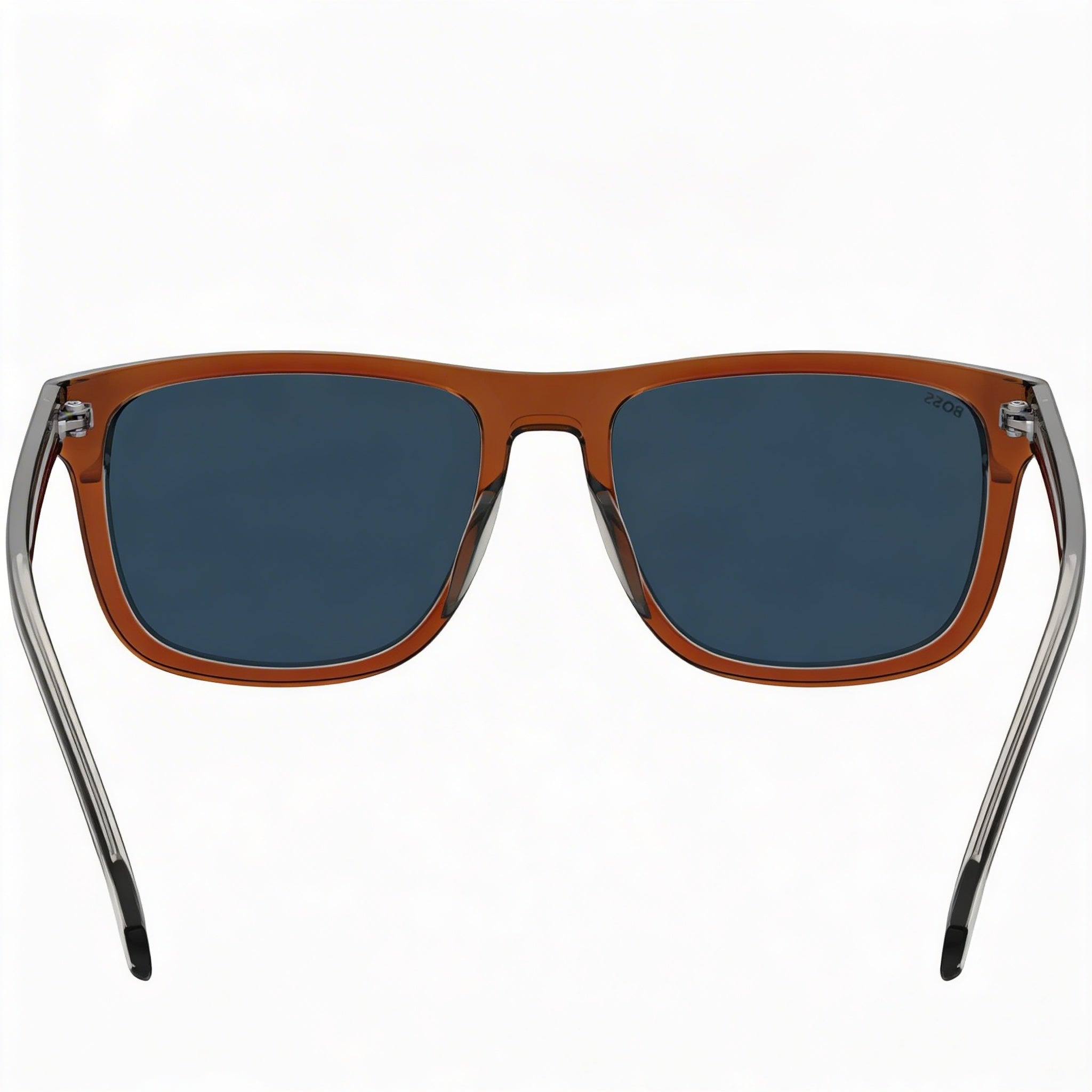 Hugo Boss Boss 1626/S Men's Brown Eco Acetate Sunglasses with Blue Lenses, UV Protection, 55mm, Photo 3
