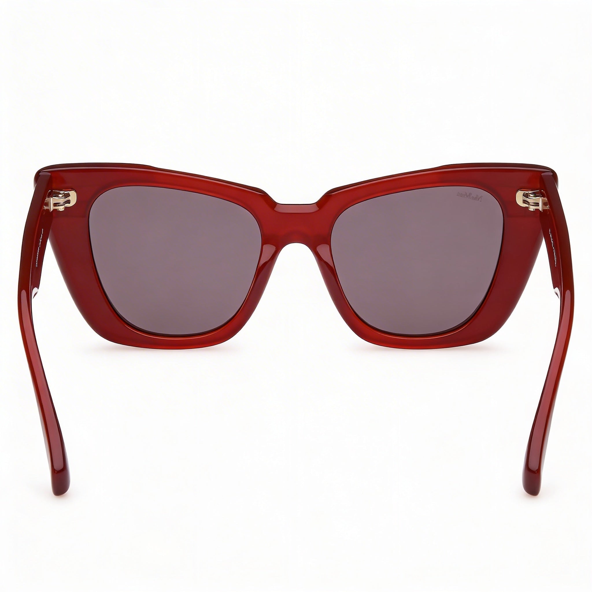 MaxMara Mm0099 Women's Acetate Frame Eyeglasses with Shiny Dark Red Frame and Shiny Red Lenses 50-18-140, Photo 3