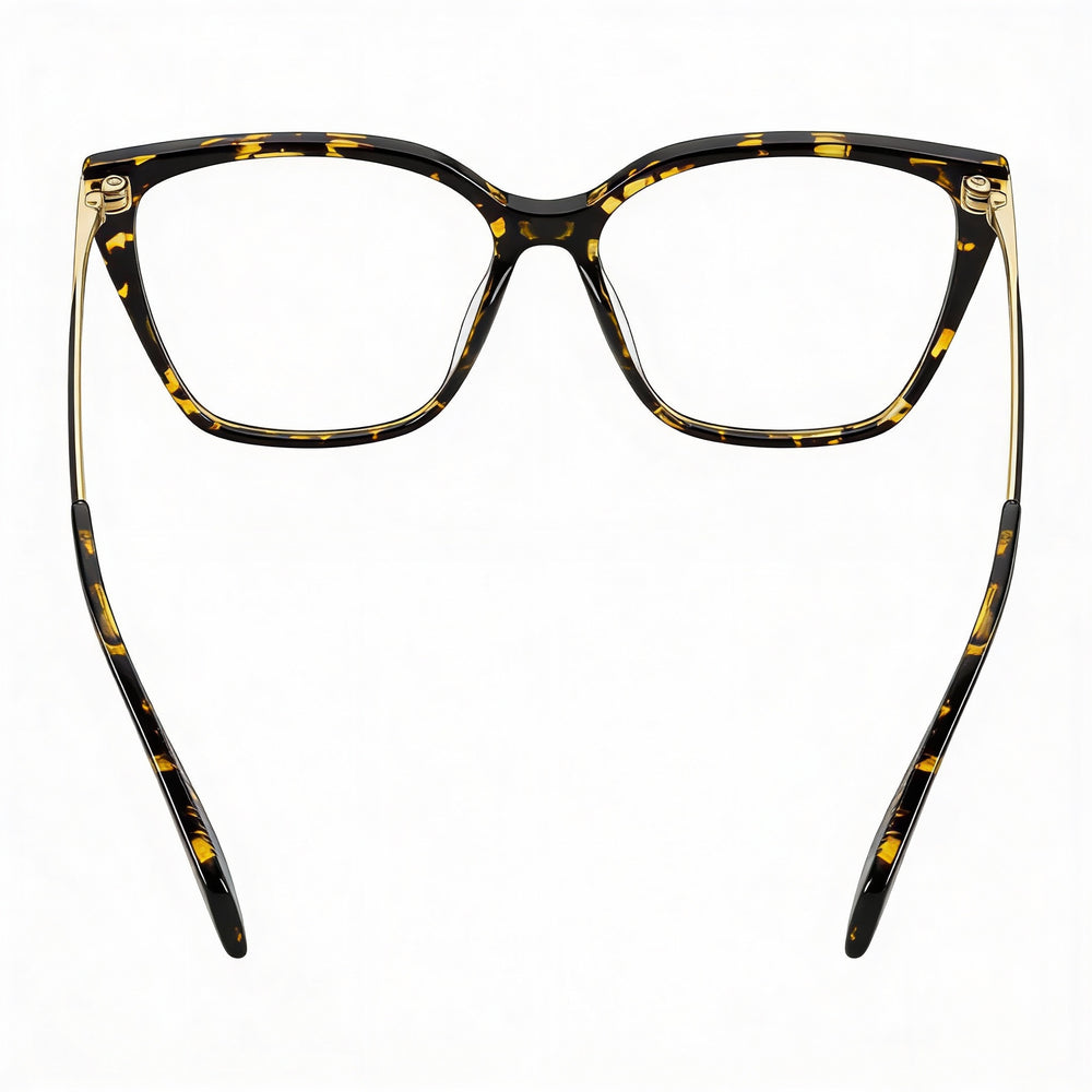 Monturas ópticas para hombre Rag & Bone Eyewear, montura de acetato color dorado habana, lentes de policarbonato transparente, ancho de lente de 53 mm