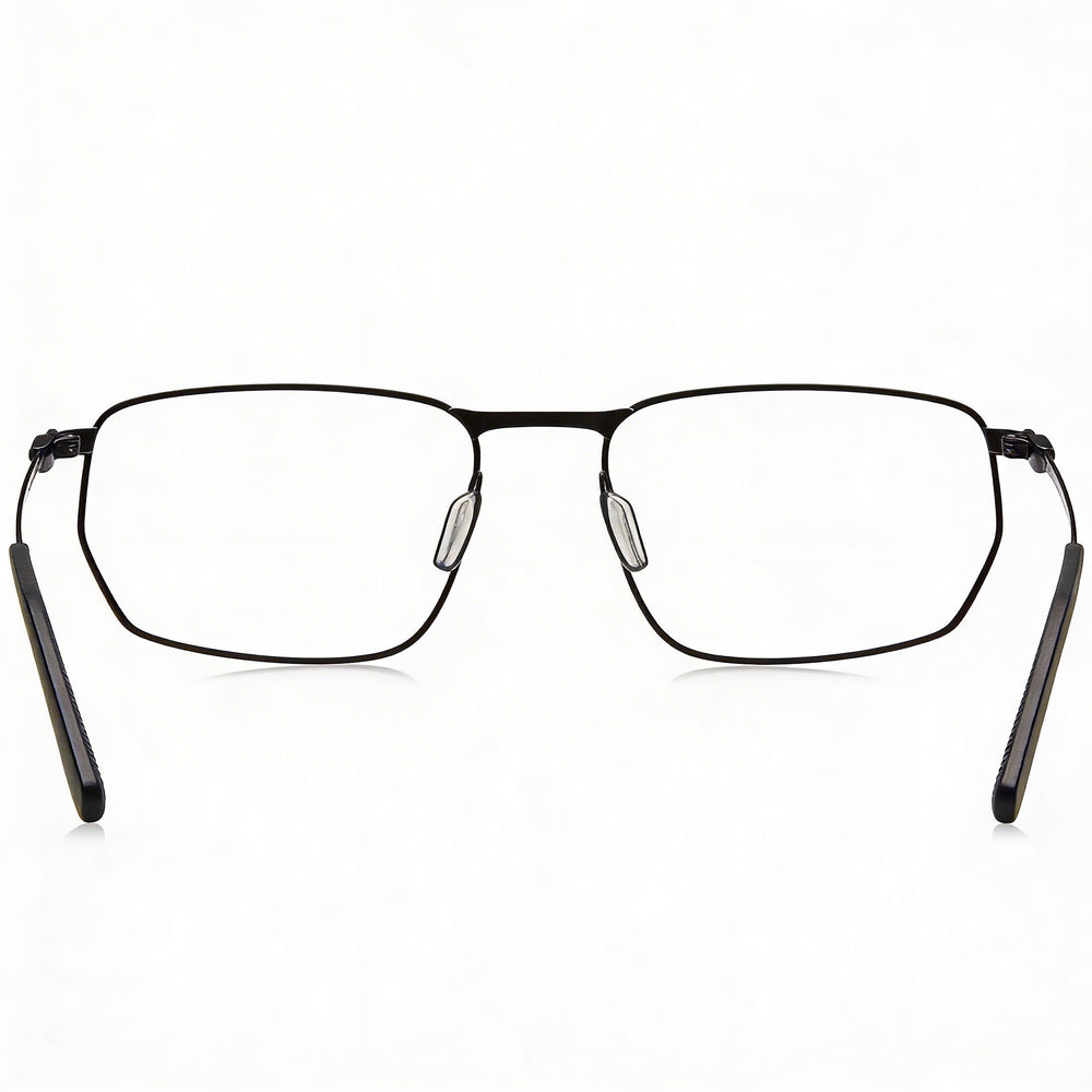 Gafas temporales para hombre Under Armour, montura de acero inoxidable, lentes de policarbonato, negro mate, tamaño 55-18-140 mm