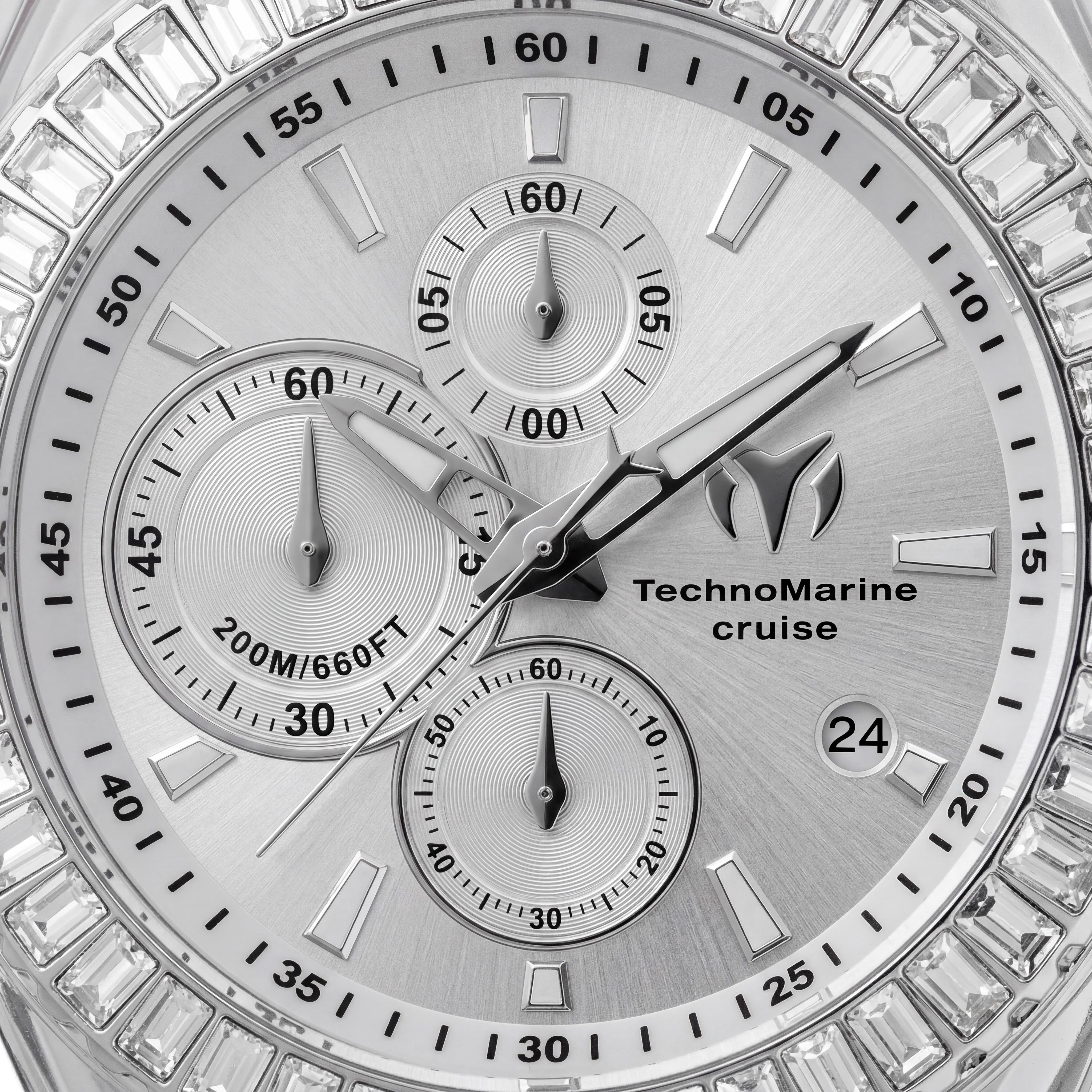 Technomarine Cruise TM-121148 Unisex Chronograph Quartz Watch, 45mm Silver Stainless Steel, Silicone Strap, Photo 2