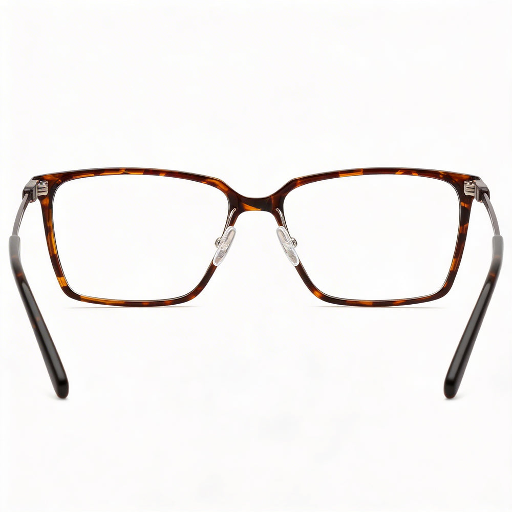 Gafas unisex Flexon EP8010 con montura de acero de aleación color carey oscuro y lentes color carey oscuro de 54 mm