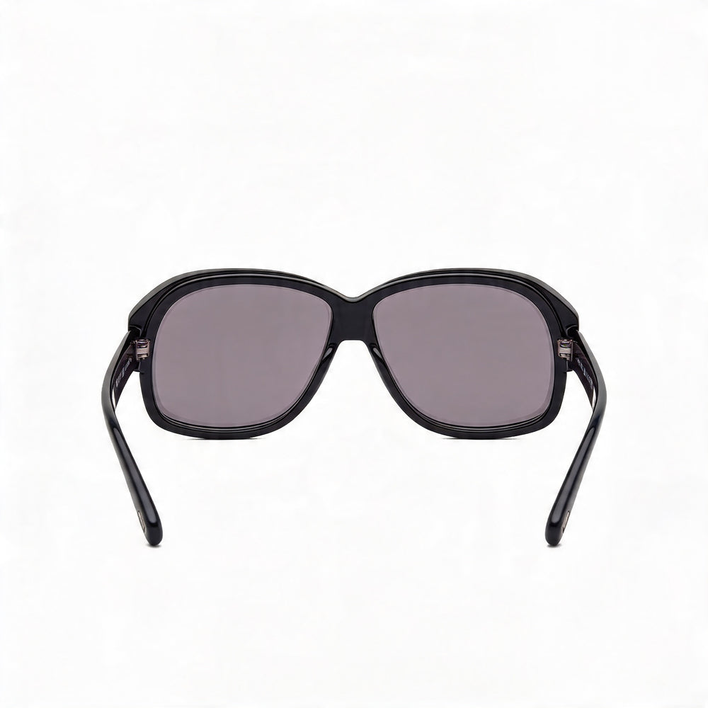 Tom Ford Lyle FT0837 N Gafas de sol cuadradas de plástico negro brillante para hombre, gris, protección UV 100 %, no polarizadas, 60 mm