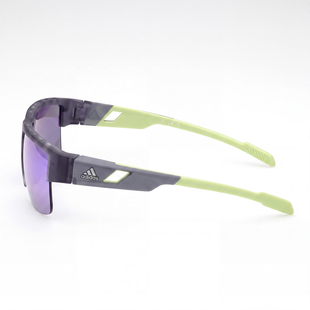 adidas SP0070 20Z Men's INJECTED Grey Frame Gradient Mirror Violet Lens UV Protection Sunglasses 68mm