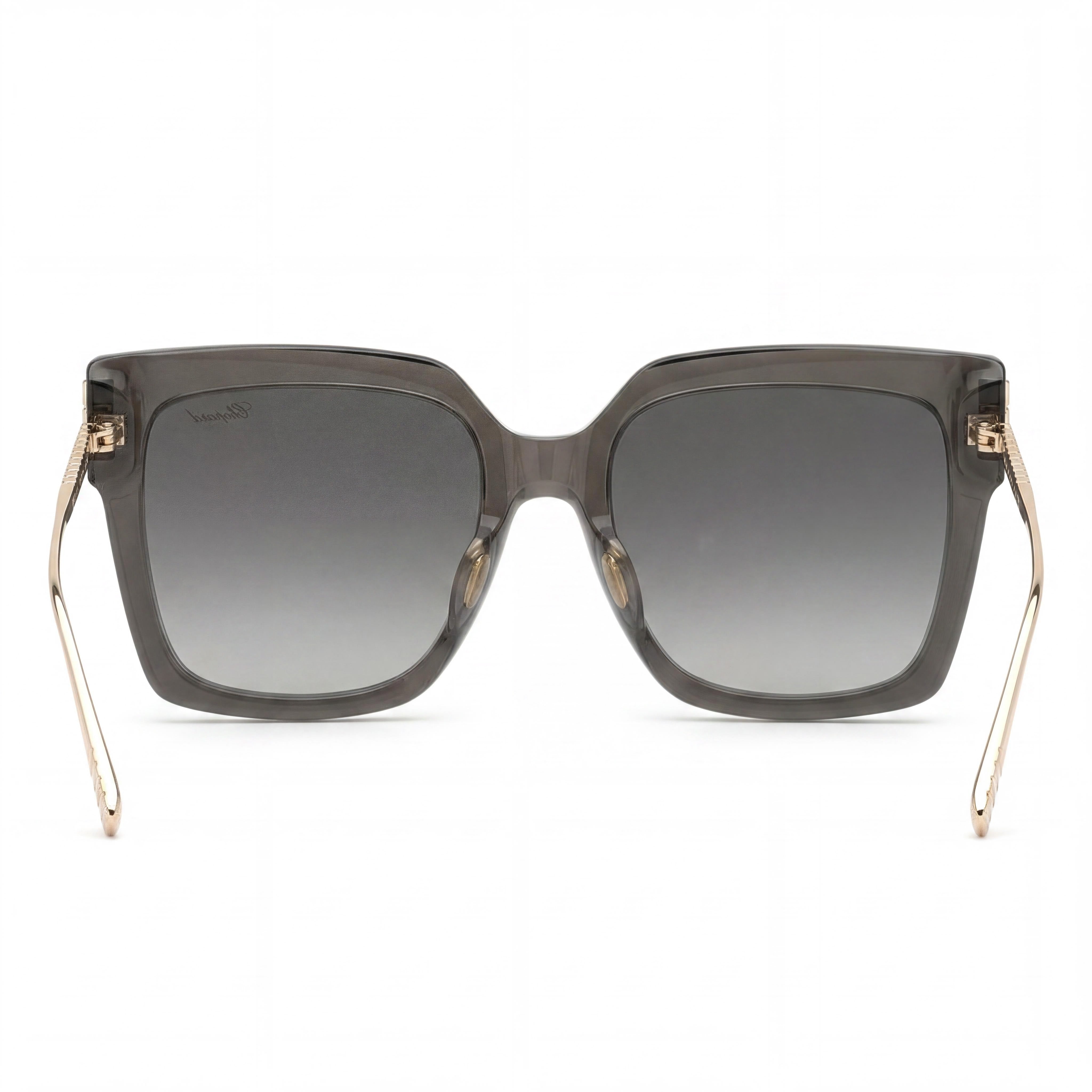 Gafas de sol no polarizadas Chopard para mujer Sch353m de titanio gris transparente con degradado de humo de 54 mm, Photo 3