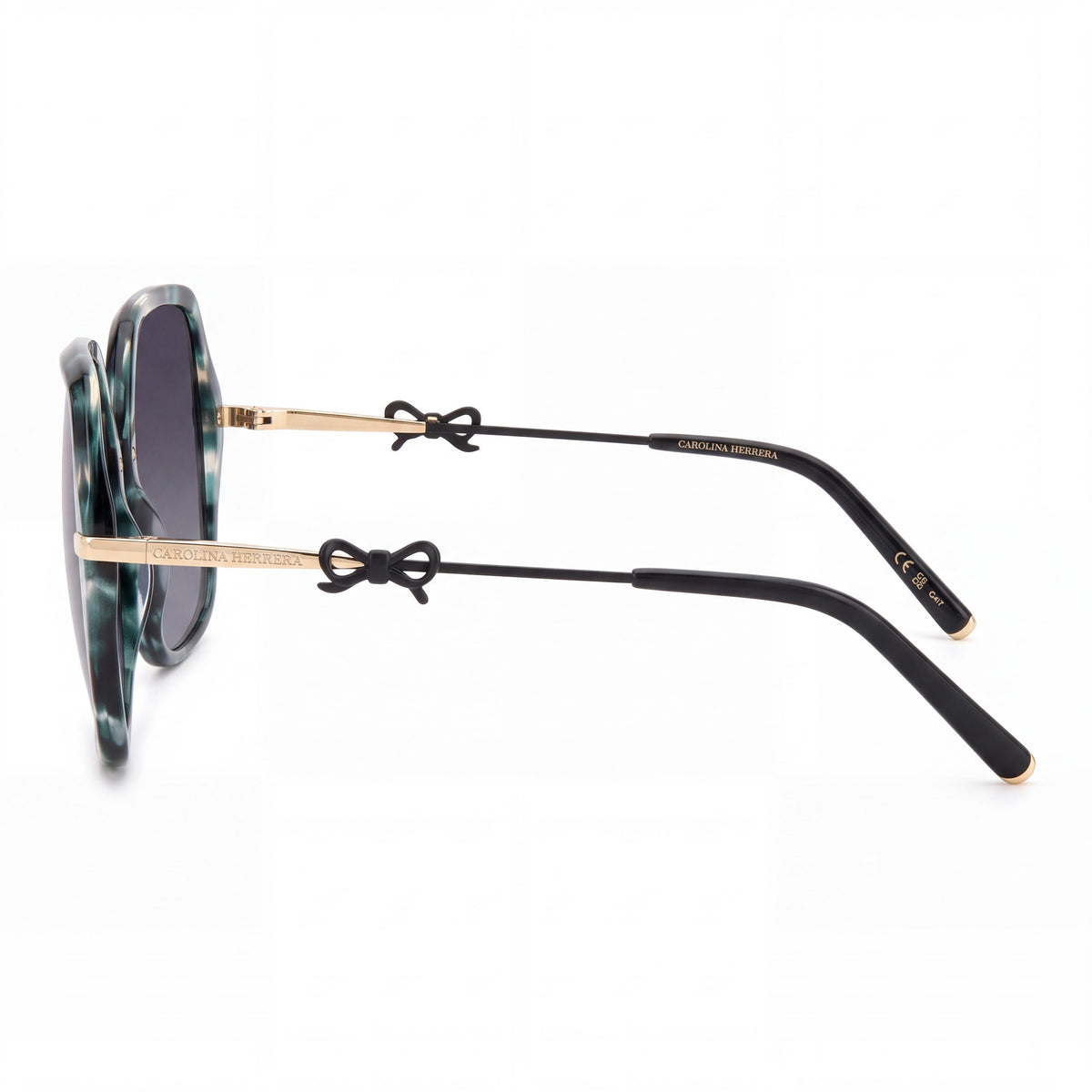 Carolina Herrera 0217/S Women's Metal Green Marble Gold Dark Grey Shaded Non-Polarized Sunglasses 57mm, Photo 2