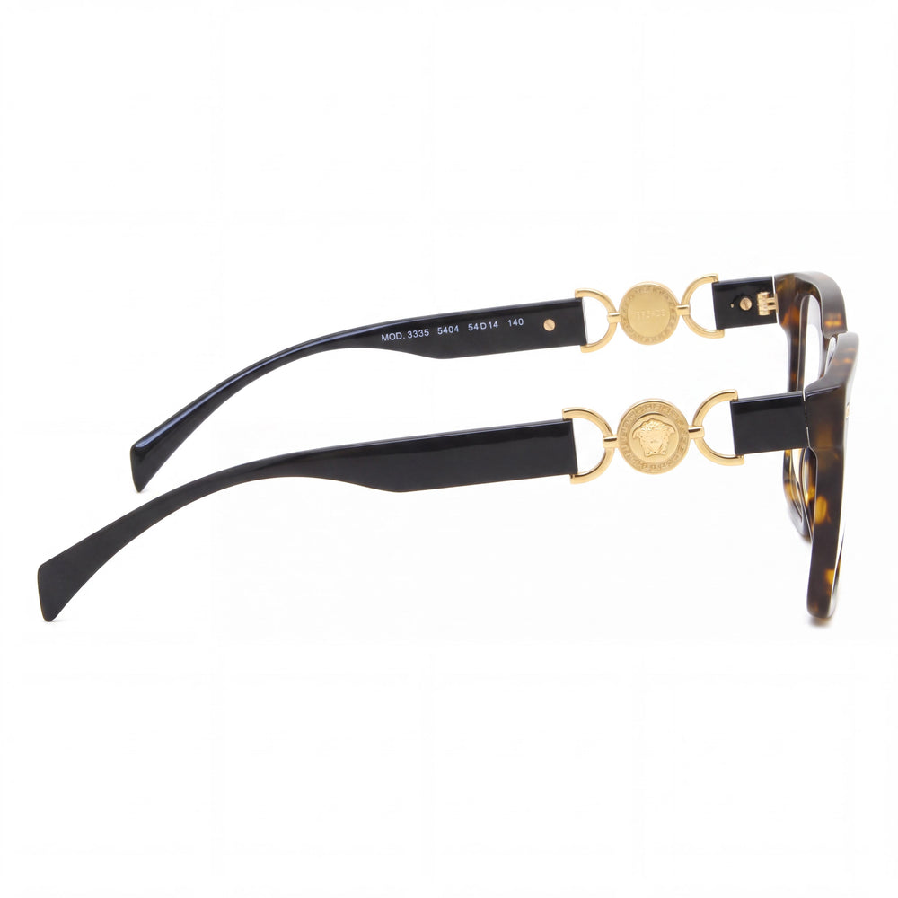 Gafas graduadas Versace VE3335 5404 54 para mujer, rectangulares, de acetato y metal, color carey clásico, 54 mm