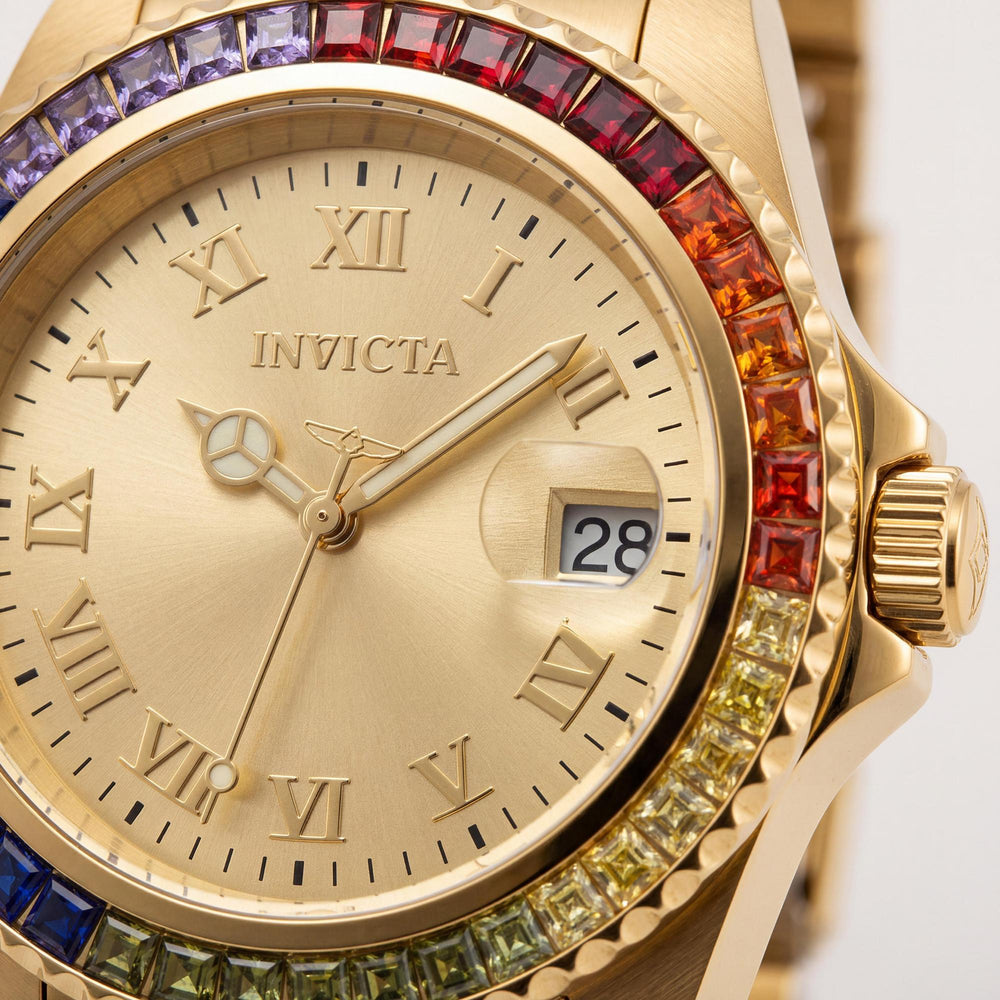 Invicta Angel 20022 Women's Multicolored Gold-Plated Stainless Steel Quartz Bracelet Watch 200m 40mm