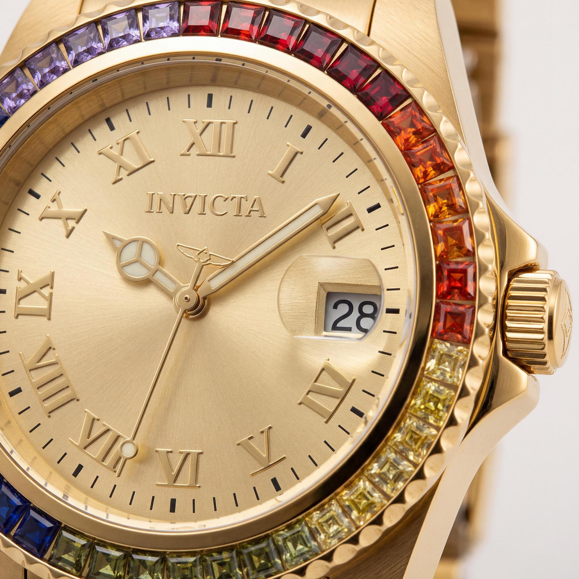 Invicta Angel 20022 Women's Multicolored Gold-Plated Stainless Steel Quartz Bracelet Watch 200m 40mm, Photo 2