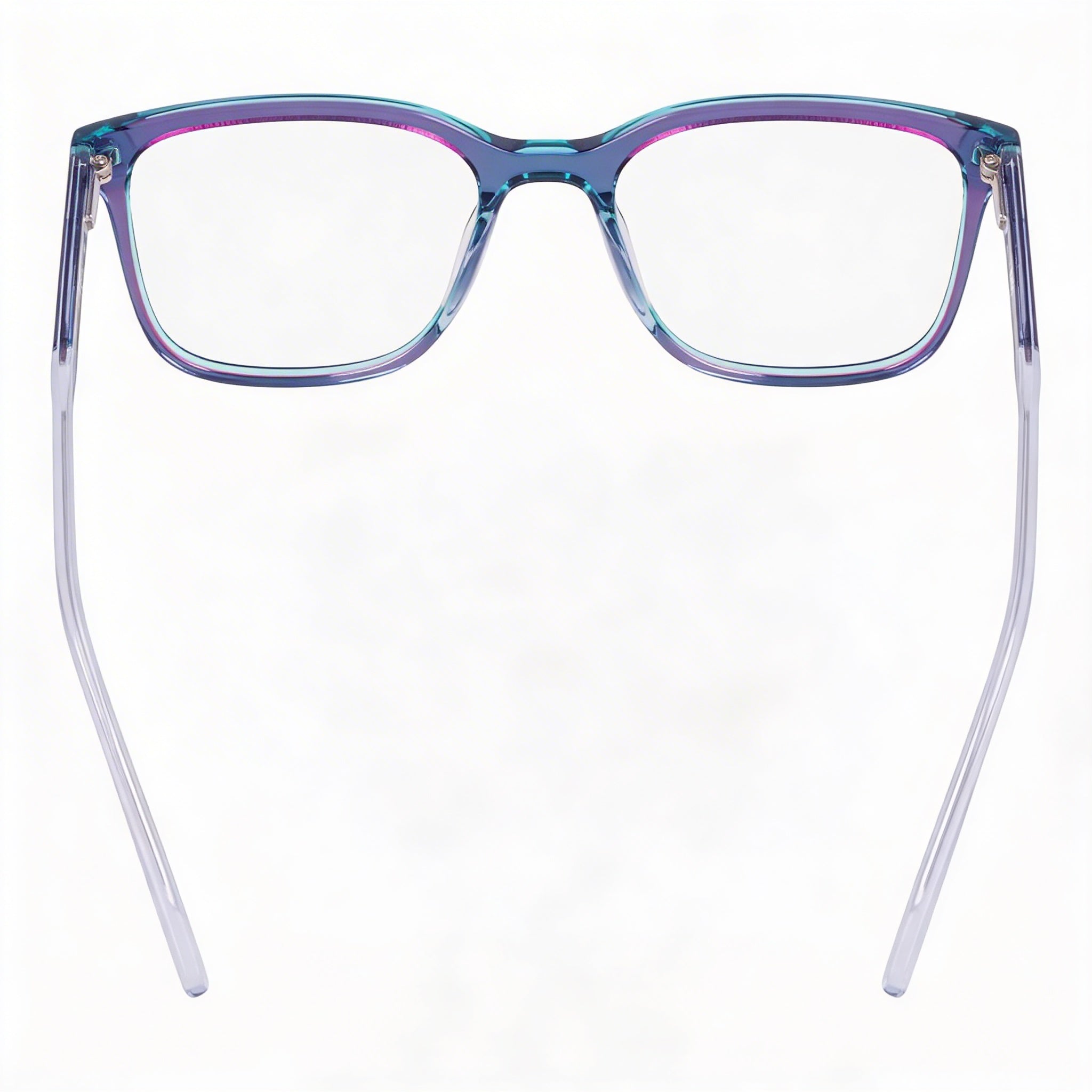 DKNY Casual Women's Crystal Blue Laminate Acetate Eyeglasses with Transparent Lenses, 52mm Lens Width, Photo 4