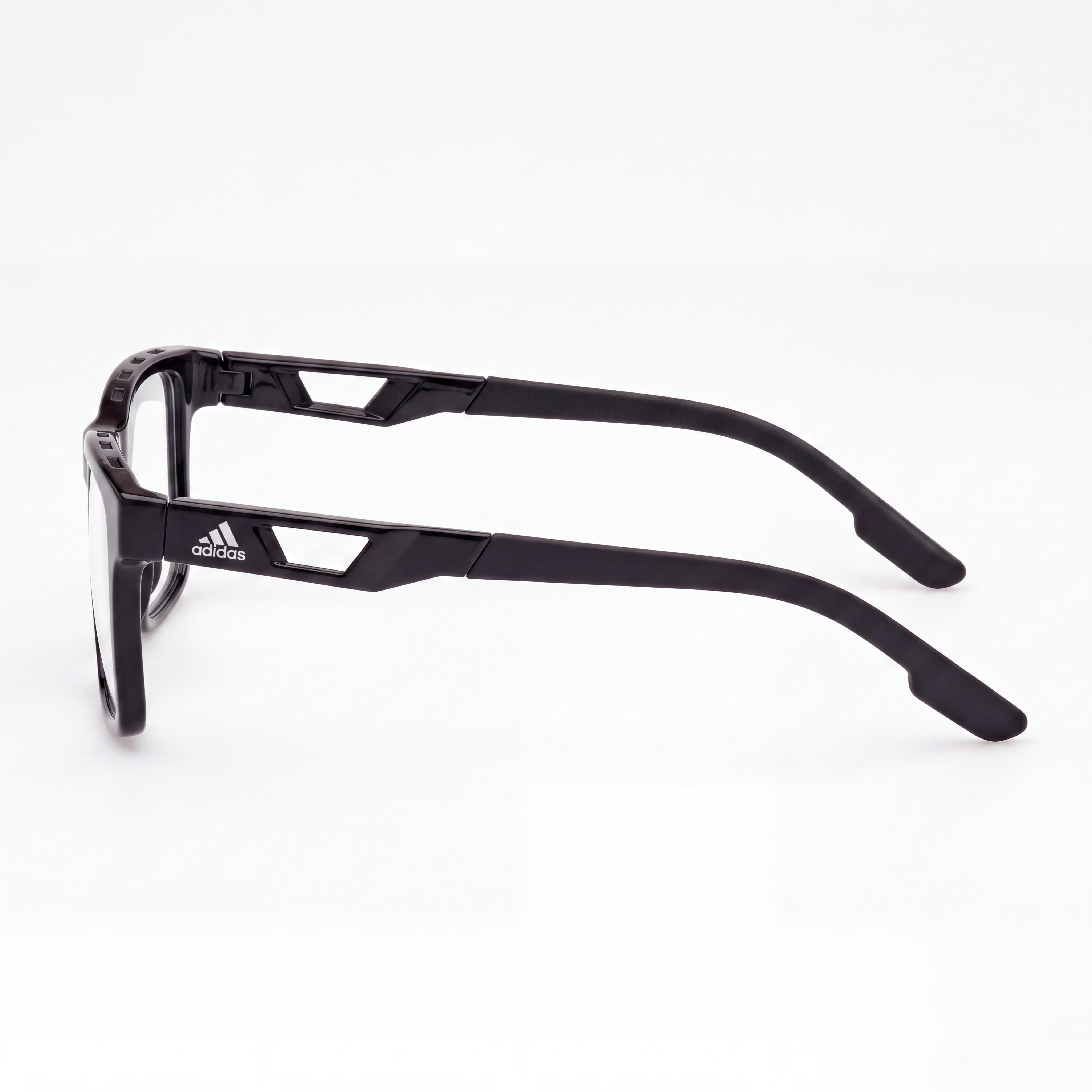 adidas Sp5089-h Unisex Injected Frame Non- Polycarbonate Eyewear, Shiny Black Matte Black, 55-16-145mm, Photo 3
