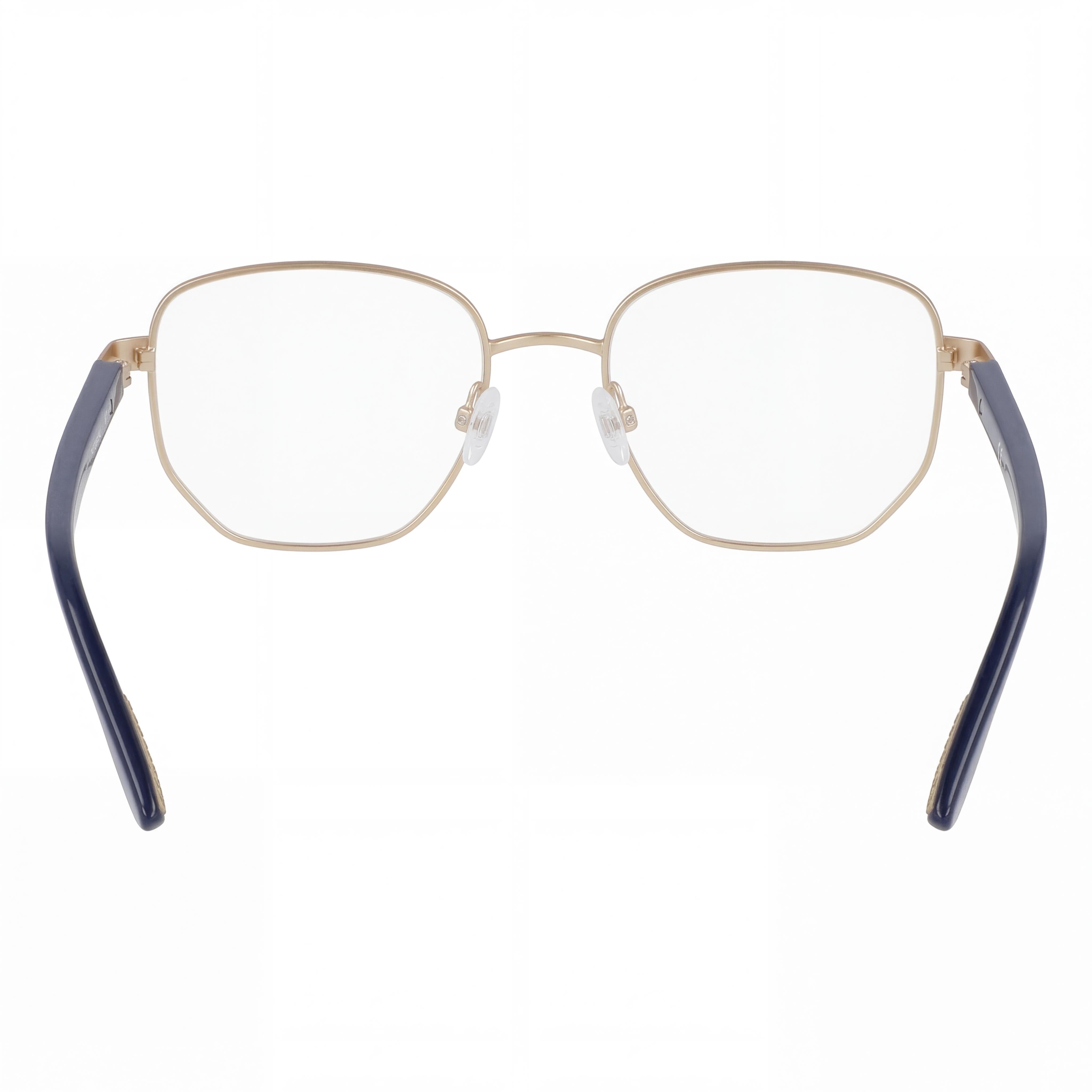 Gafas Nike 8400 unisex con armazón de acetato, lentes de policarbonato, brazos en oro satinado y azul marino, 51-18-145mm, Photo 4