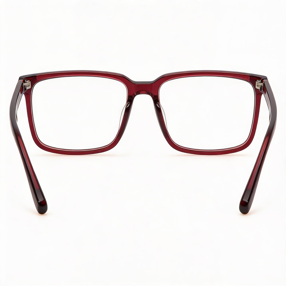 Gafas Police Casual para hombre: gafas ópticas con montura de acetato, color fucsia brillante multicapa, ancho de lente: 57 mm