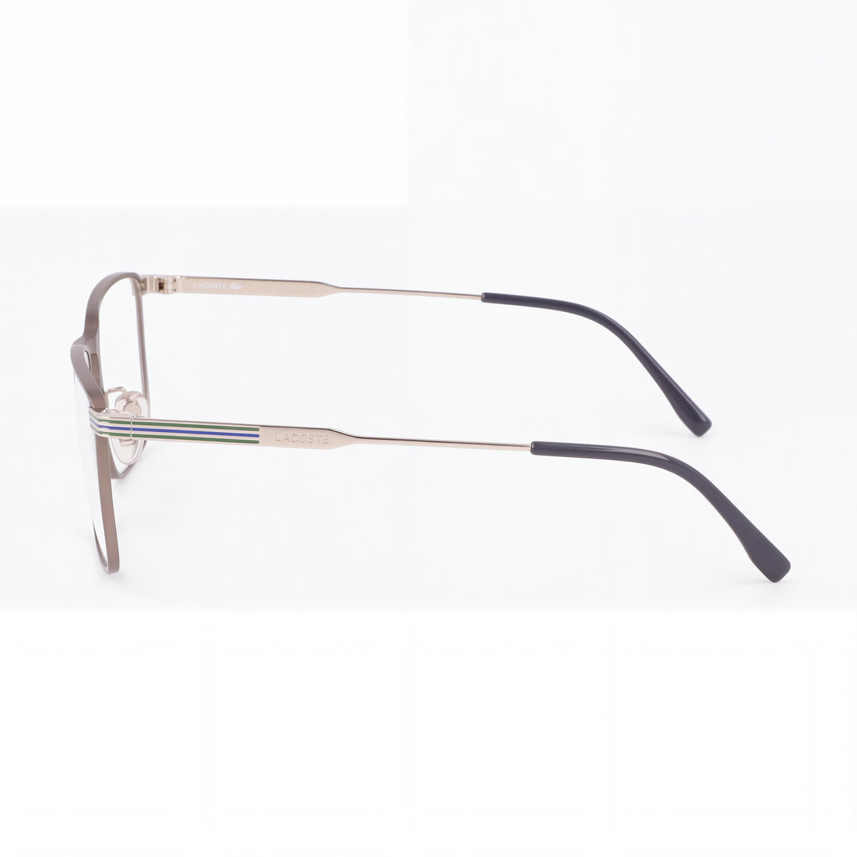 Lacoste Casual Men's Semimatte Dark Ruthenium Transparent Lens Ophthalmic Eyeglasses 54mm, Photo 3