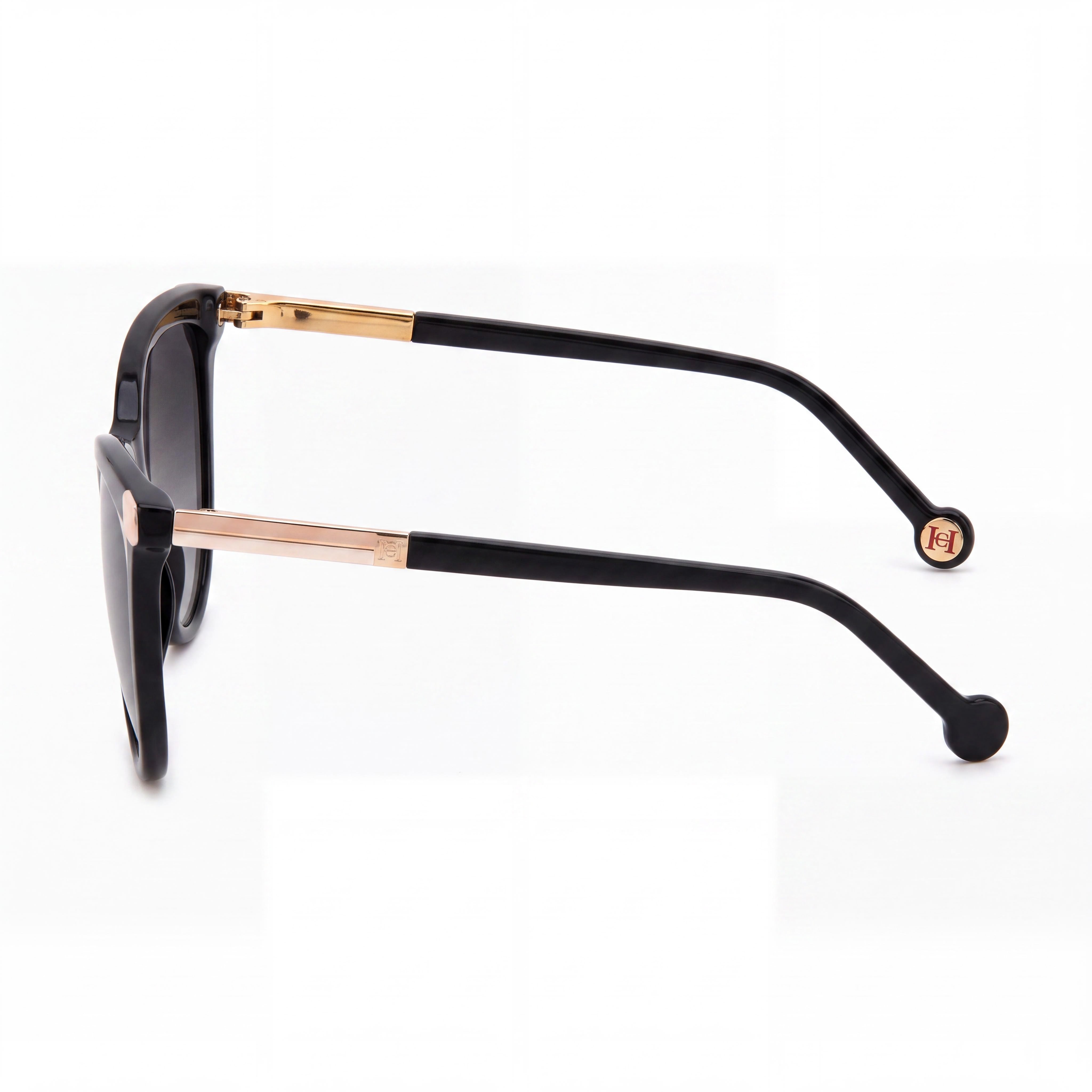 Carolina Herrera Classic Women's Black Nude Plastic UV Protected Sunglasses with Dark Grey Shaded Lenses 57mm, Photo 3