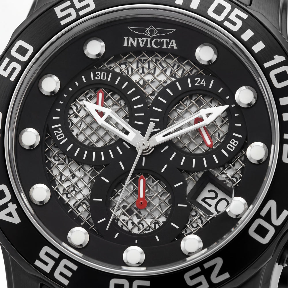 Invicta Pro Diver 19838 Reloj de Pulsera de Cuarzo de Acero Inoxidable con Baño de Iones Negros para Hombre, Caja de 49mm, Sumergible 300m