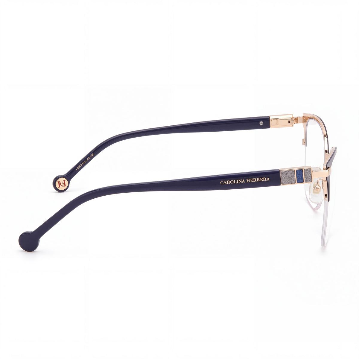 Carolina Herrera HER 0193 Women's Gold Blue Stainless Steel Classic Non-Polarized Glasses 56-17mm, Photo 2