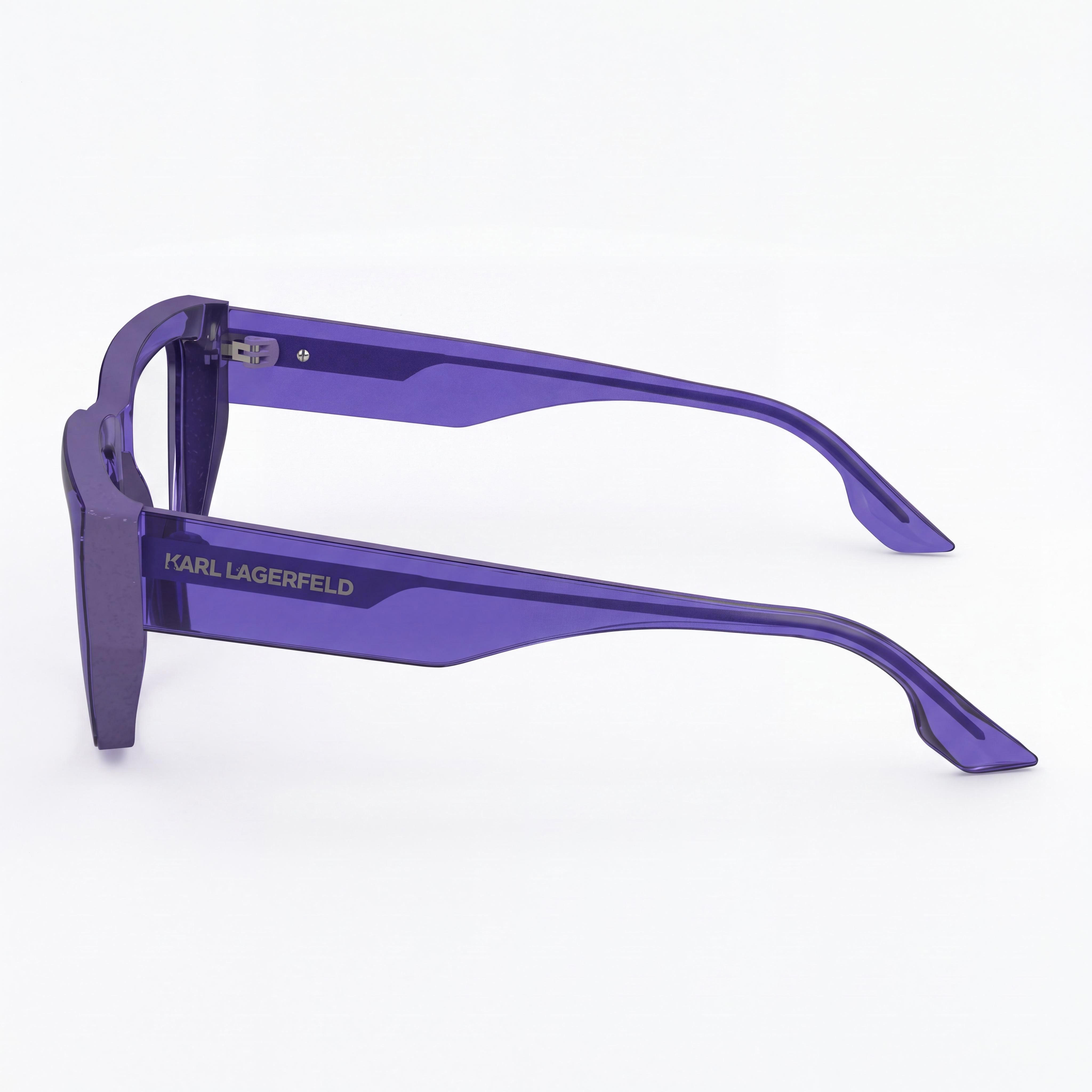KARL LAGERFELD Modern Women's Violet Injected Frame Sunglasses with Polycarbonate Lenses and UV Protection 52mm, Photo 3