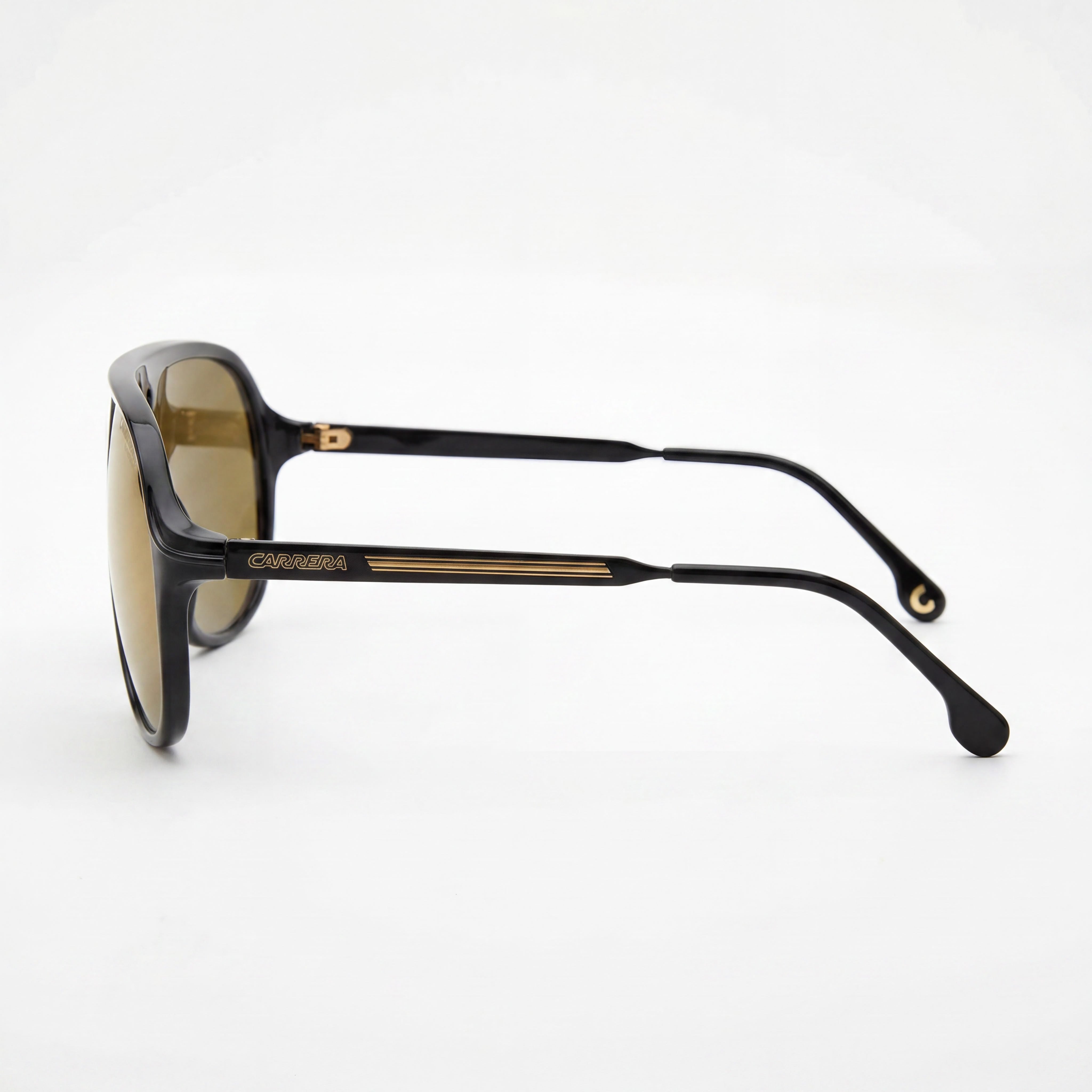 Gafas de sol unisex Carrera Safari65/N, montura de poliamida negra mate, lentes espejadas no polarizadas en gris dorado, protección UV, 62 mm, Photo 3
