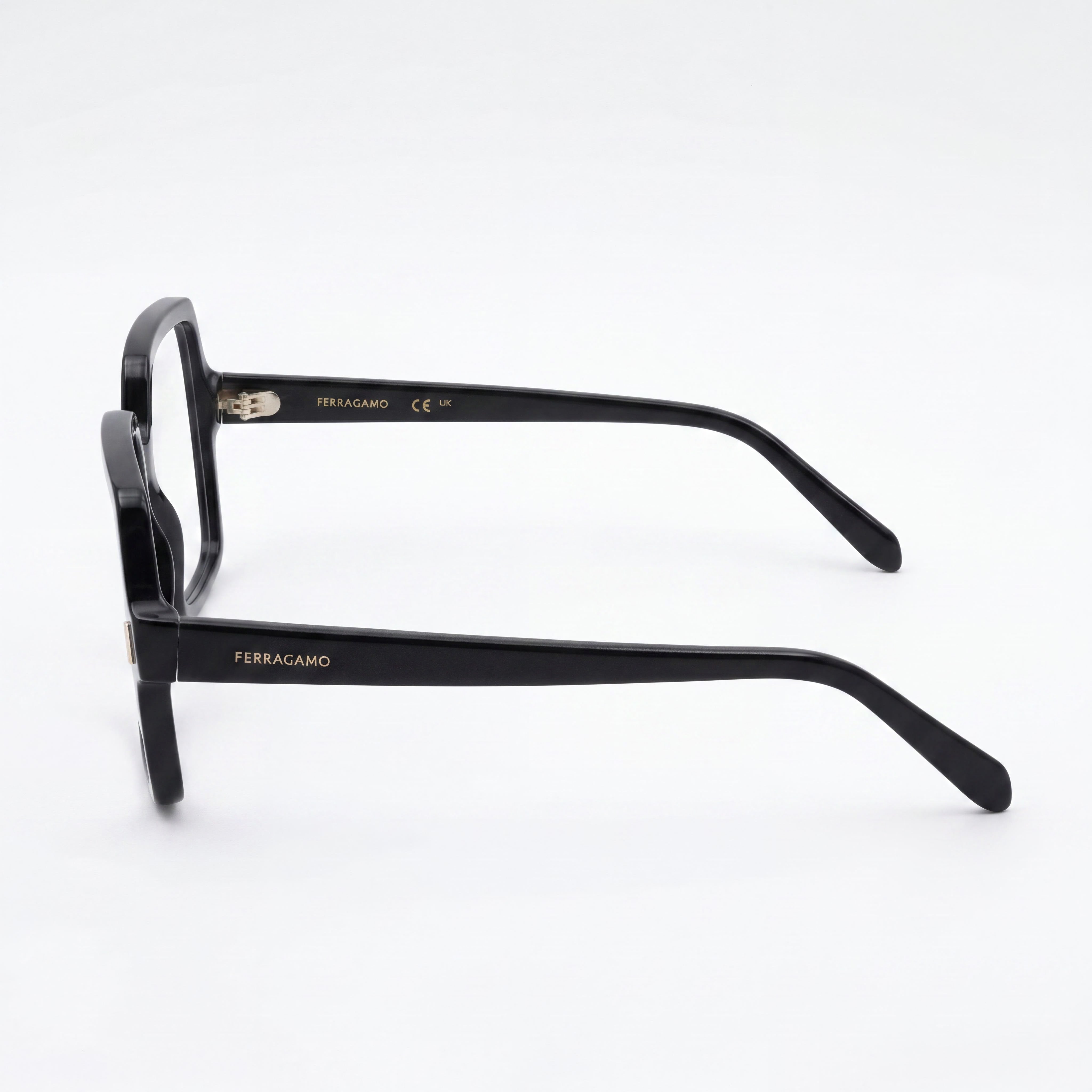 Ferragamo Sf3031 Eyeglasses for Women, Black Acetate Frame with Clear Polycarbonate Lenses, 56mm, Photo 2