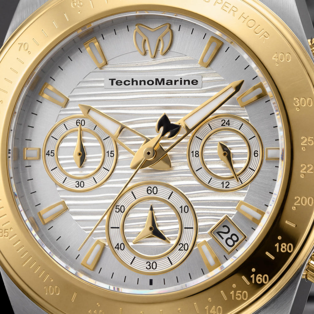 Technomarine Manta TM-219011 Women's 38mm Stainless Steel Silver Dial Two-Tone Chronograph Water Resistant Watch