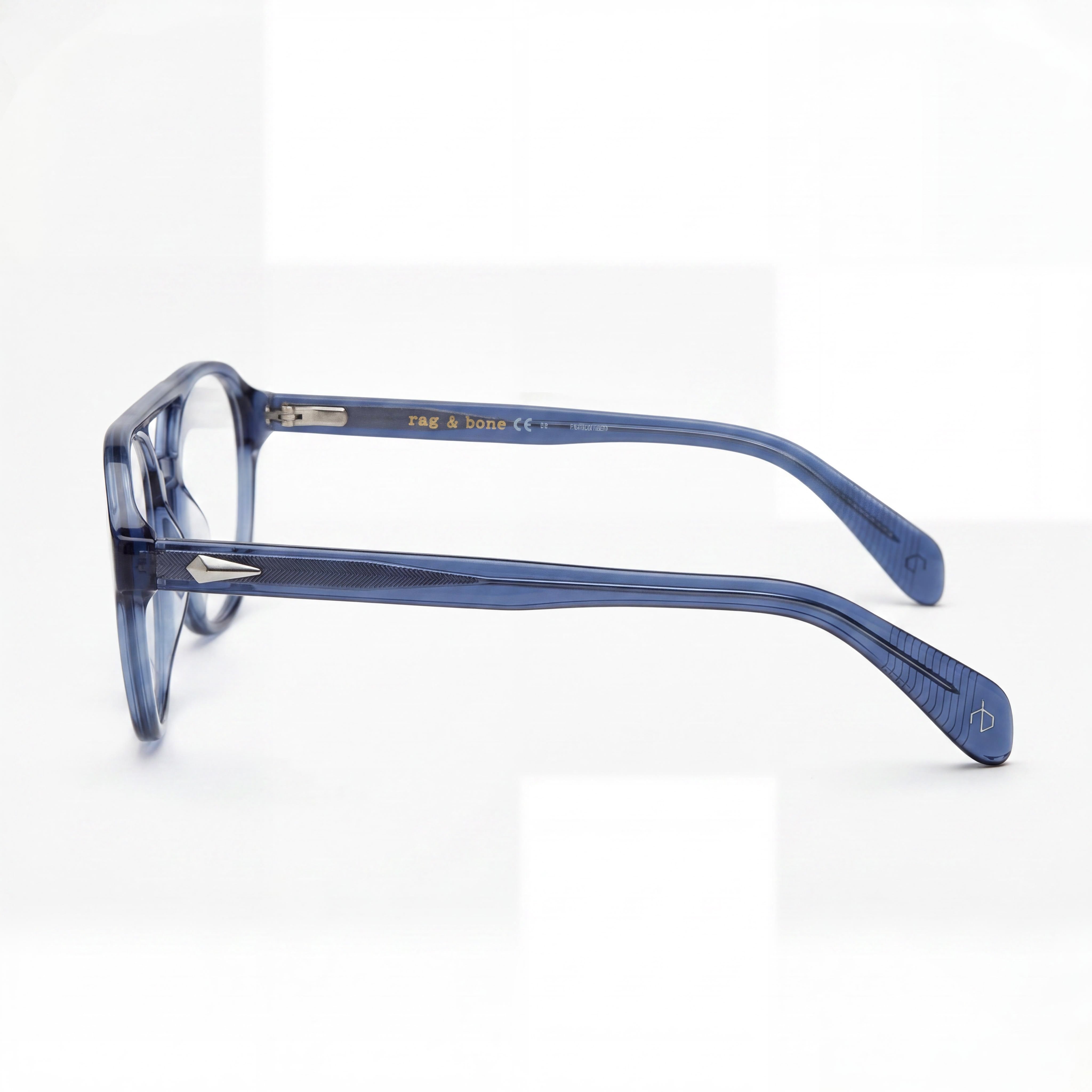 Rag & Bone Modern Sunglasses for Women with Blue Acetate Frame and Blue Polycarbonate Lenses 51mm, Photo 2