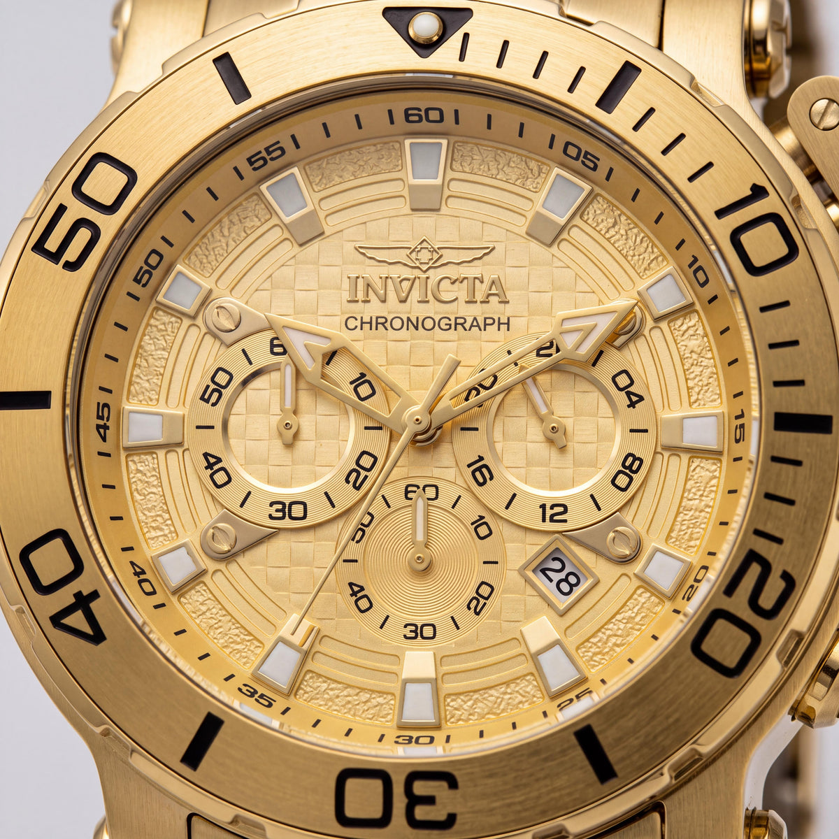 Invicta Coalition Forces 50231 Reloj cronógrafo unisex de acero inoxidable dorado con pulsera 52 mm, Photo 2