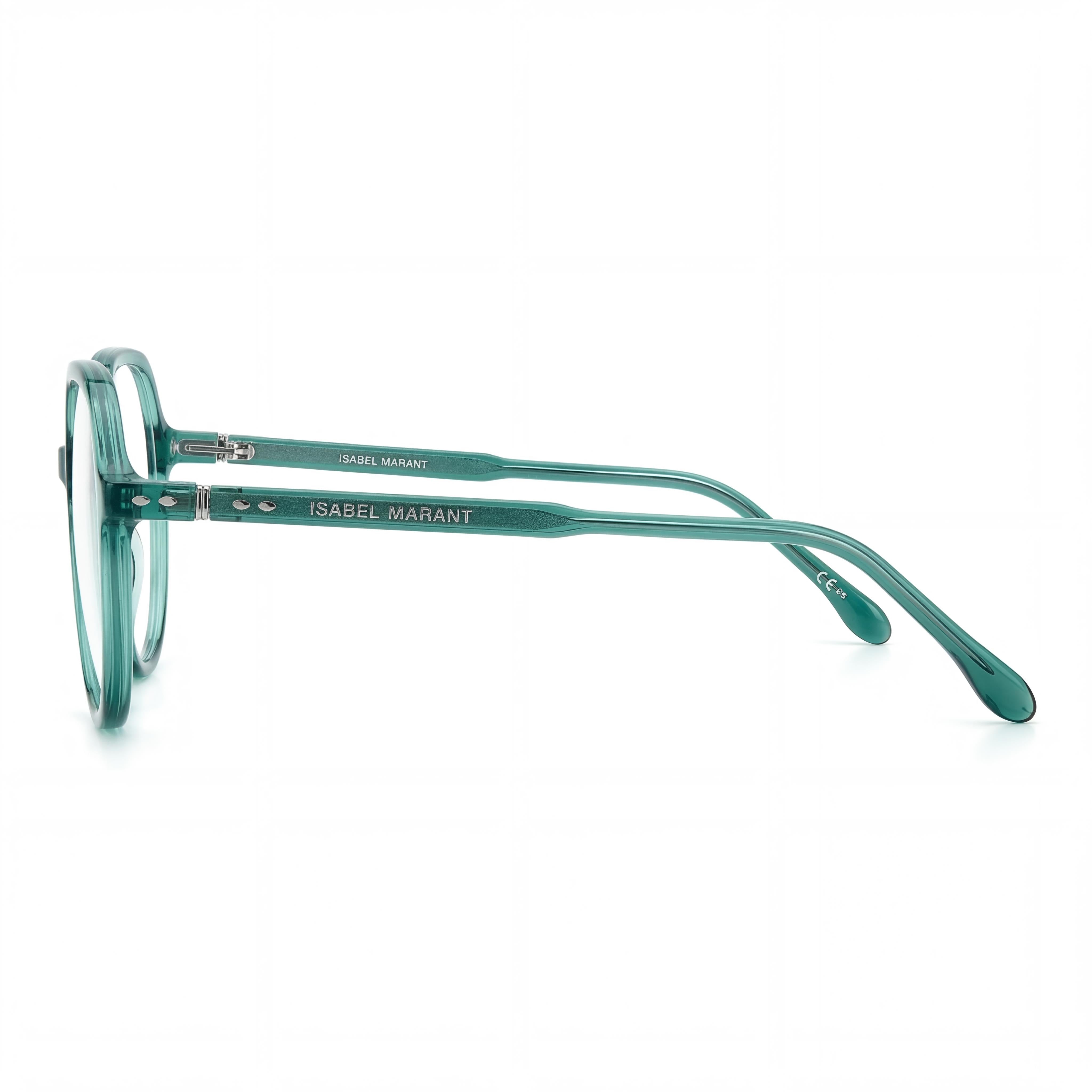 Isabel Marant Modern Unisex Sunglasses featuring Acetate Frame with Polycarbonate Lenses in Teal, offering UV Protection, 54mm, Photo 2