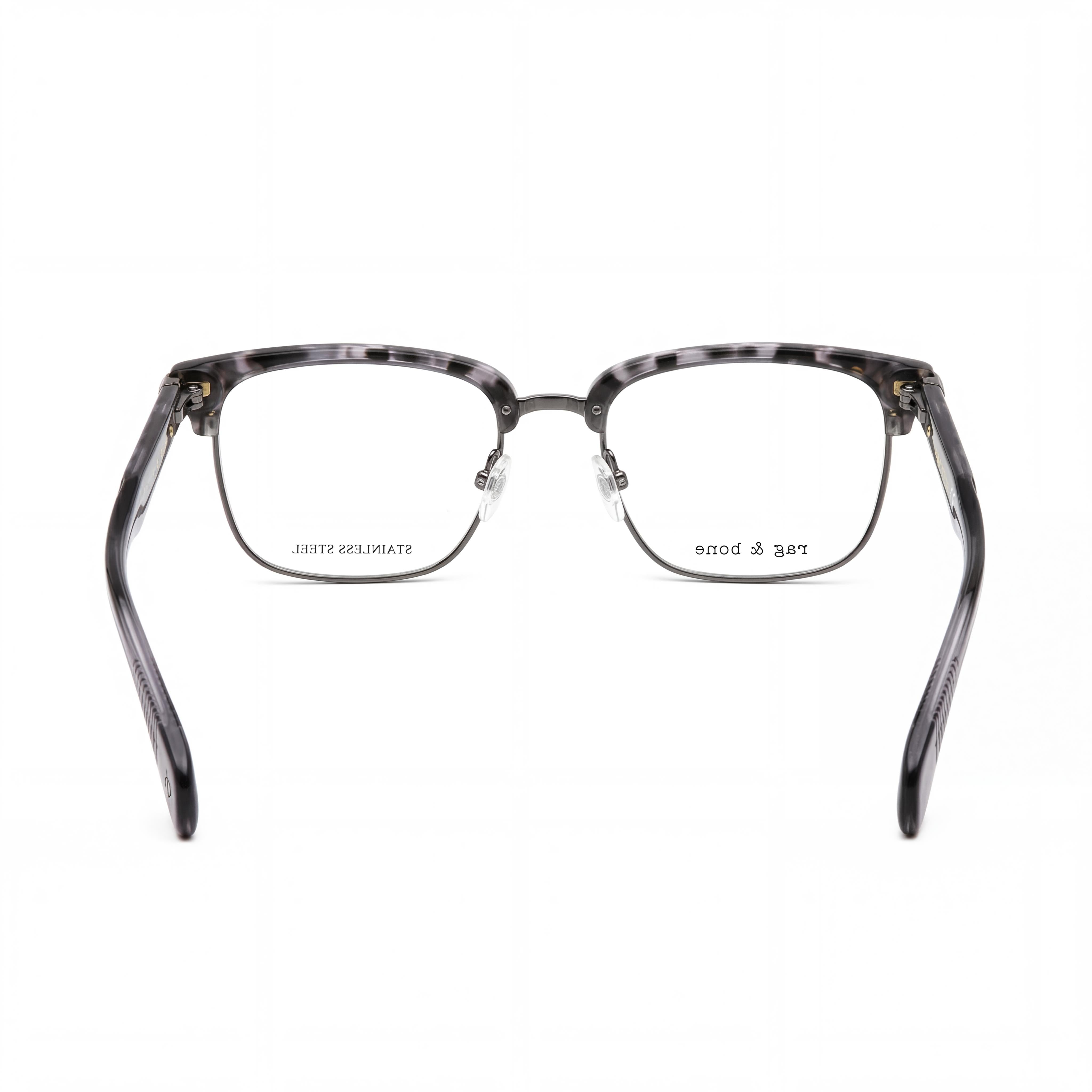 rag & bone Casual Men's Metal Frame Black Grey Havana Eyewear with Transparent Lenses 51-18-140, Photo 3