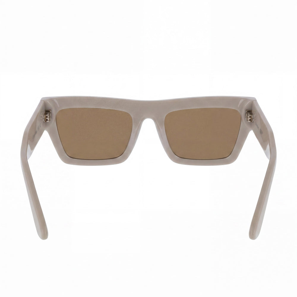 Calvin Klein Ck25510s Women's Beige Plastic Frame Solid Brown UV Protection Non-Polarized Sunglasses 52mm