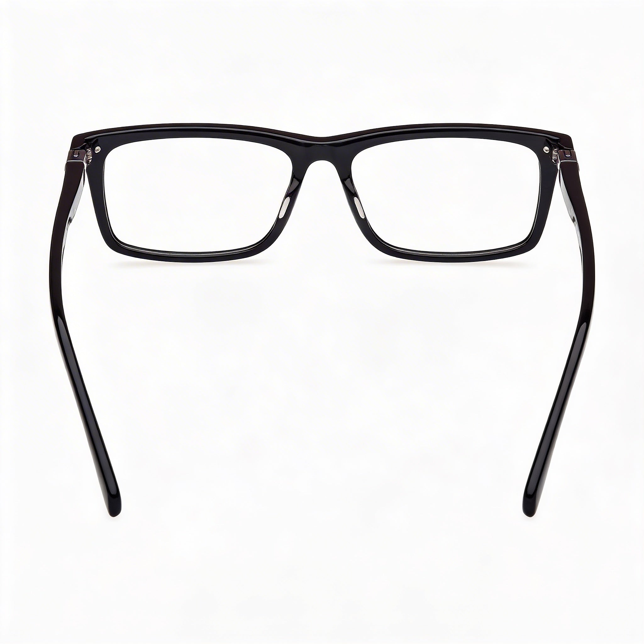 Guess Gu50190 Unisex Eyeglasses with Shiny Black Plastic Frame, Transparent Lenses, 58mm Lens Width, Photo 3