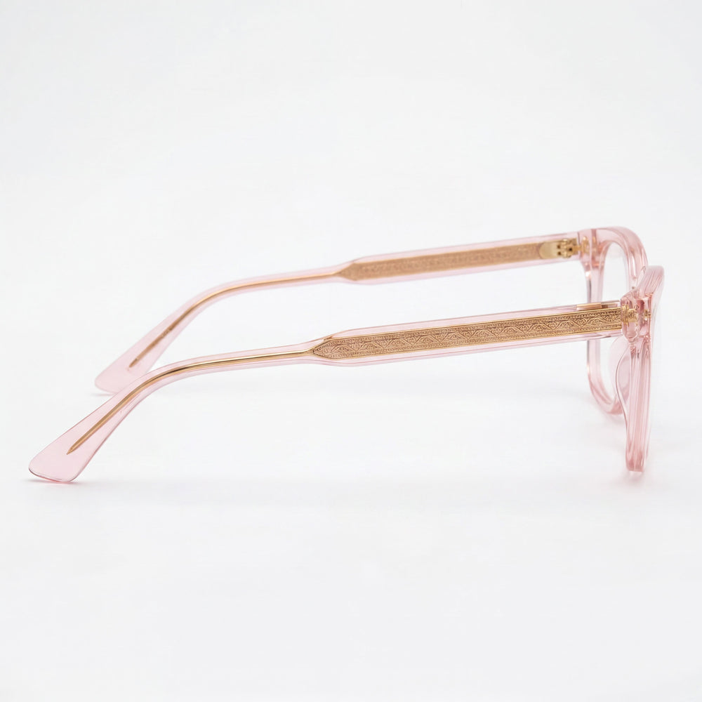 Gafas graduadas cuadradas Gucci GG0184O para mujer, montura de plástico rosa transparente de 50 mm