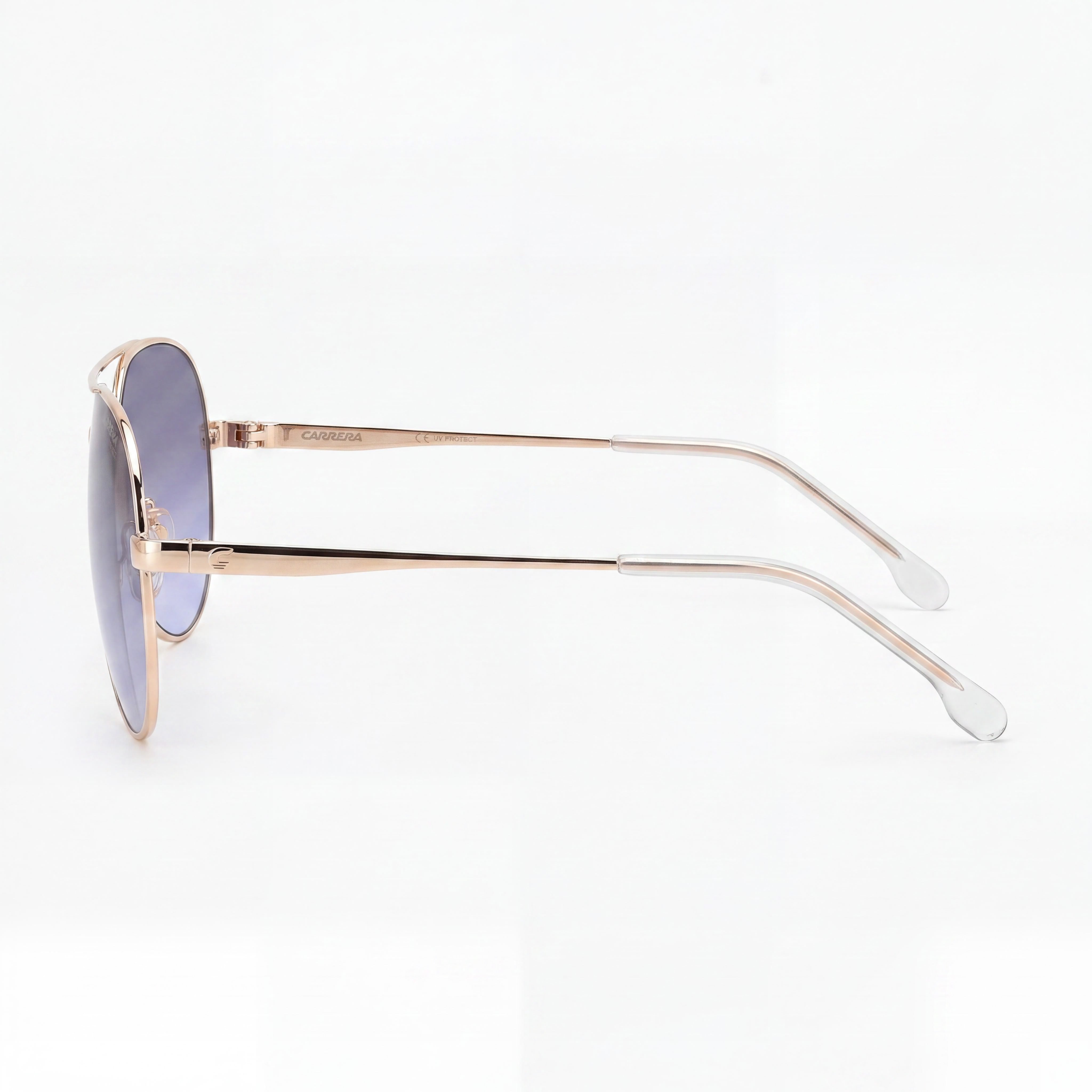 Carrera Casual Women's Stainless Steel Sunglasses Gold Blue Grey Azure with Blue Shaded Lenses & UV Protection 63-13-140, Photo 3