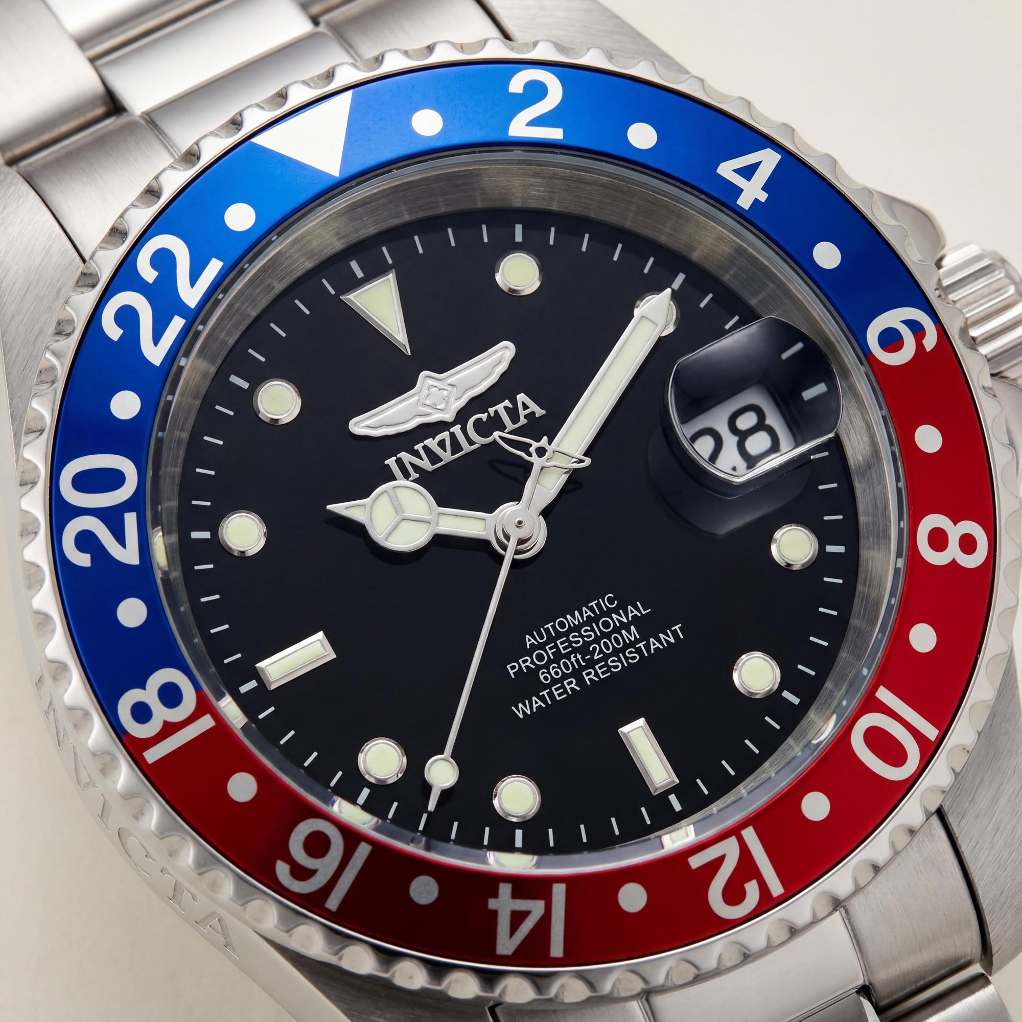 Invicta 8926BRB Men's Silver/Red/Blue Automatic Watch, 40mm, Photo 2