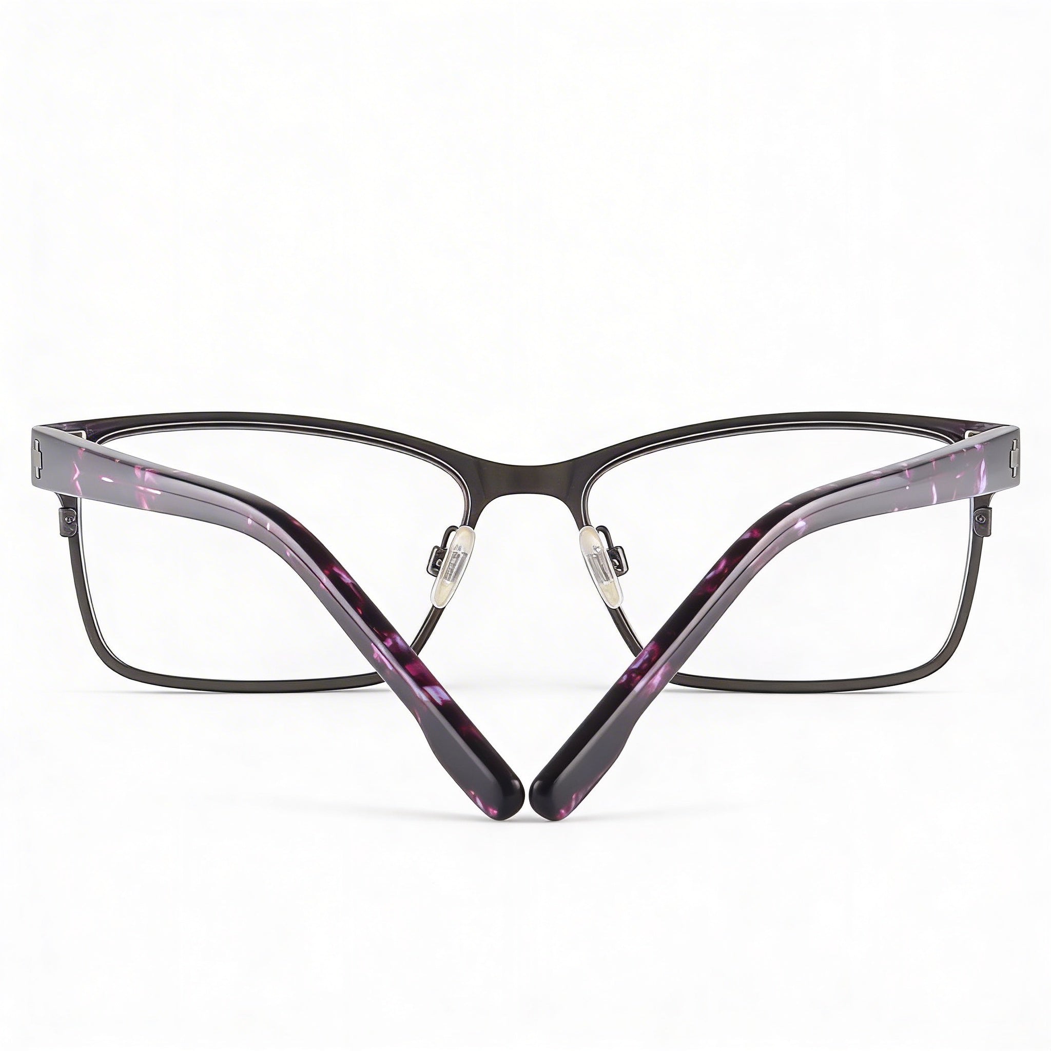 Spy Classic Women's Composite Eyeglasses Brushed Gunmetal Purple Camo Tortoise Clear Non- Demo 52mm, Photo 3