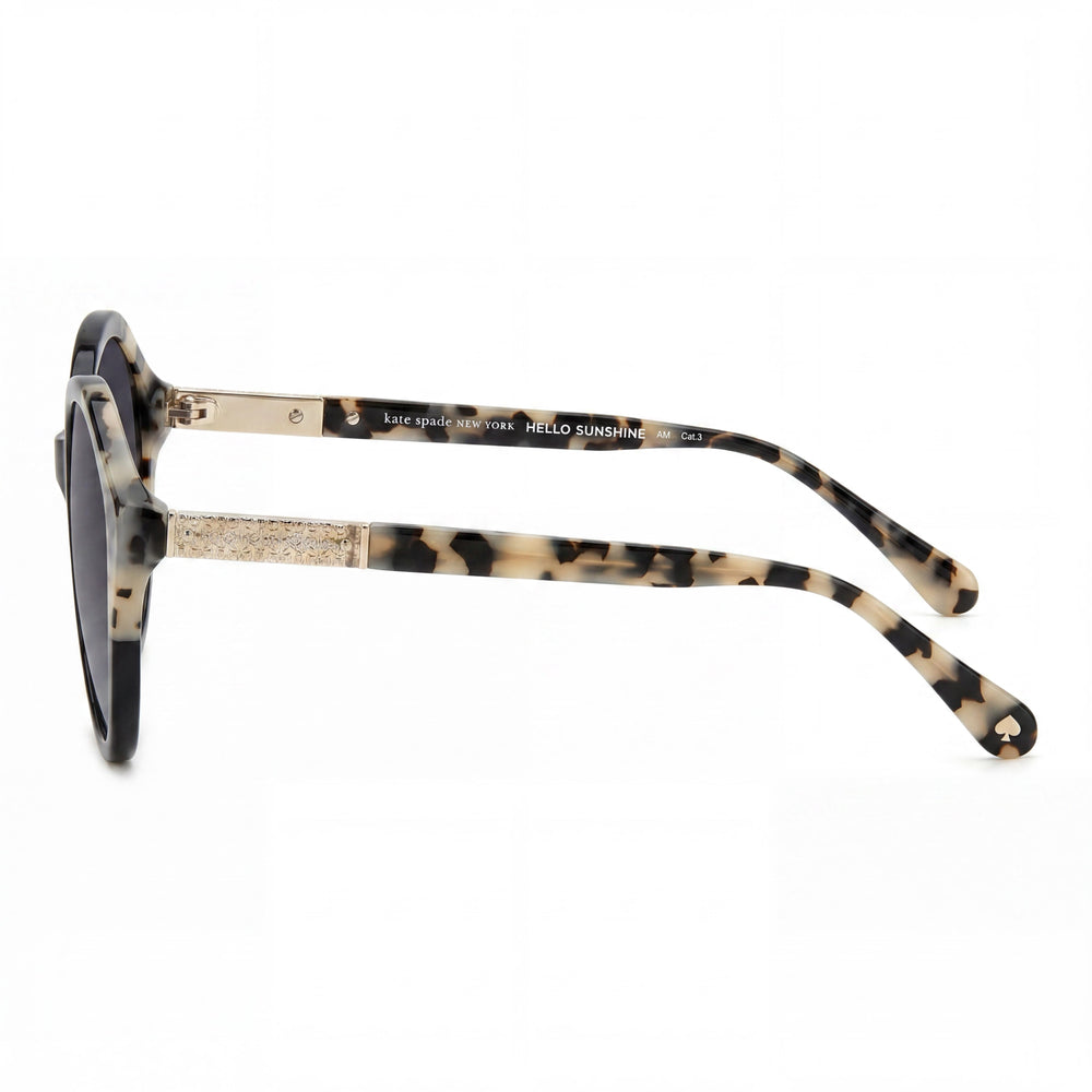 Gafas de sol redondas geométricas de mujer kate spade new york de plástico negro con protección UV de 54 mm