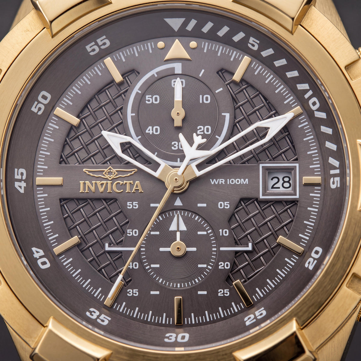 Invicta Aviator 49254 Modern Unisex Gold Stainless Steel Grey Dial Quartz Watch 50mm, Photo 2
