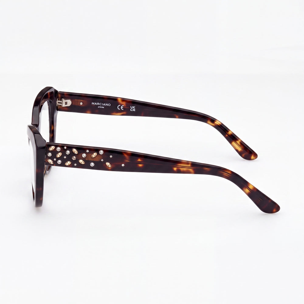 GUESS by Marciano Gm50016 Women's Dark Havana Plastic Frame Eyewear with Polycarbonate Lenses, Size 53-20-140mm