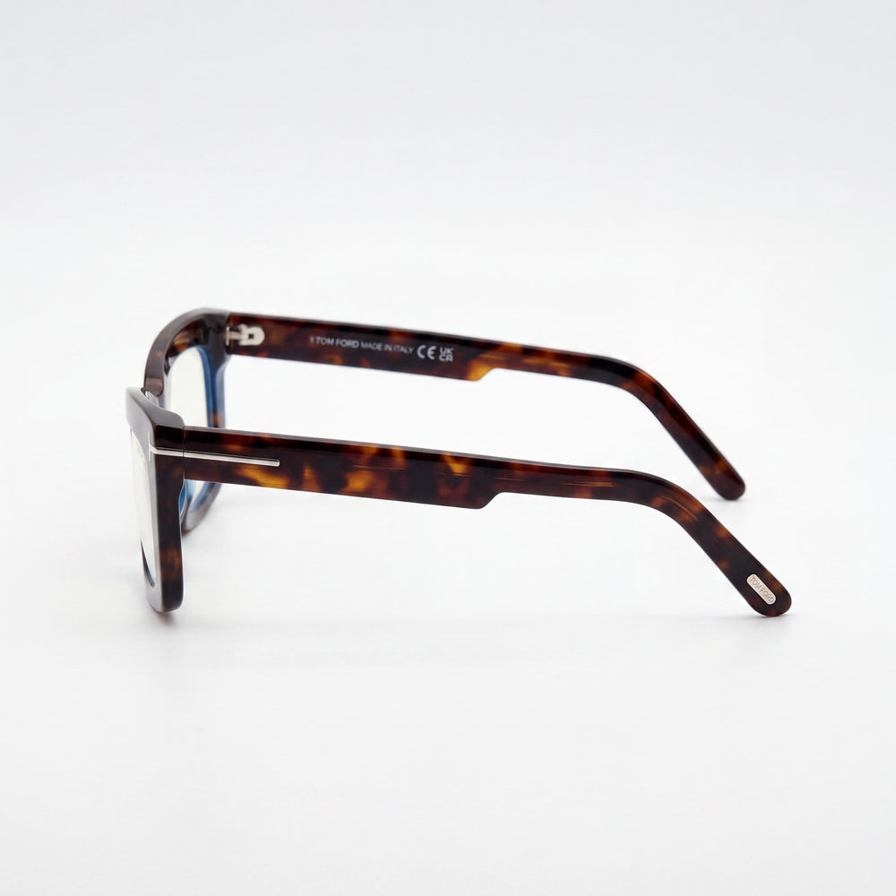 Tom Ford Classic Unisex Dark Havana Blue Filter Plastic Frame Non- Eyewear with Multicolor Lenses 55mm