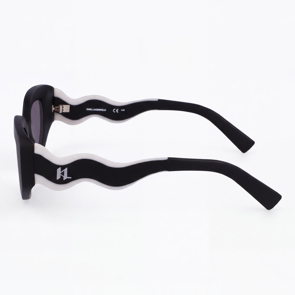KARL LAGERFELD 6144s Women's Cat Eye Matte Black Bio-Injected Frame Polycarbonate Lens Sunglasses 50mm, Photo 3