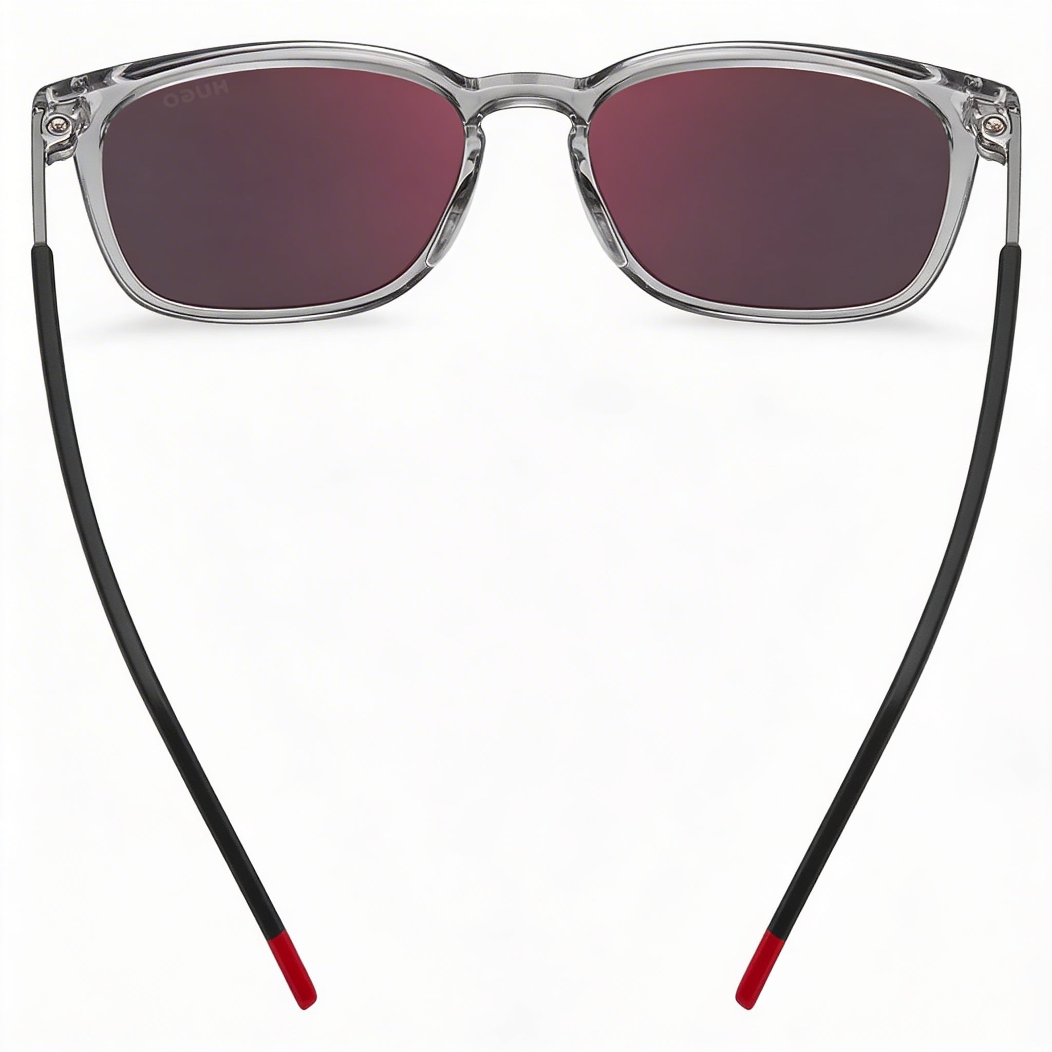 Hugo Boss Contemporary Men's Grey Red Nylon Frame Sunglasses with Red Lens 100% UV Protection 54mm, Photo 4