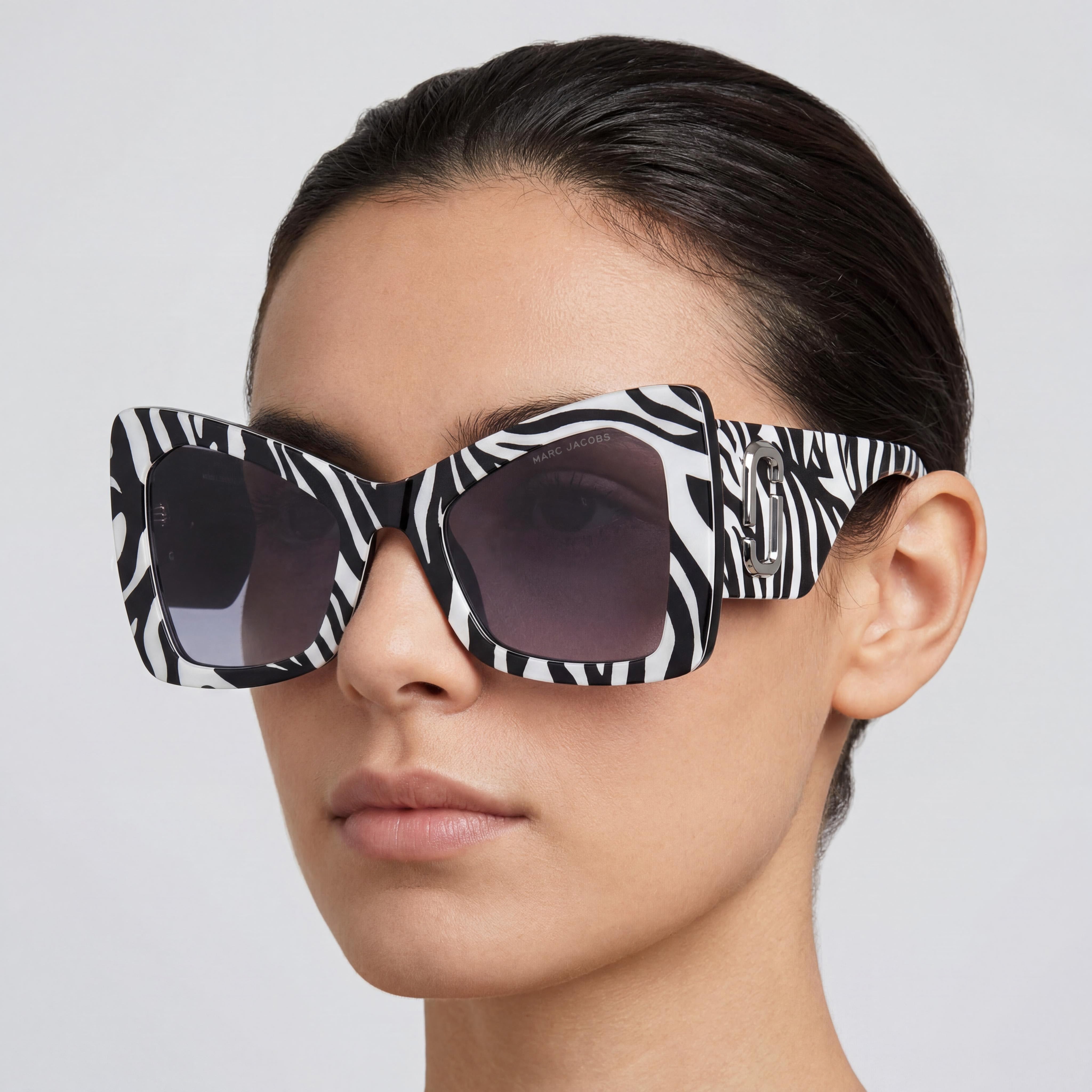 Marc Jacobs Classic Women's Black and White Pattern Plastic Frame Pattern Black White Lens Non-Polarized Sunglasses 52mm, Photo 5