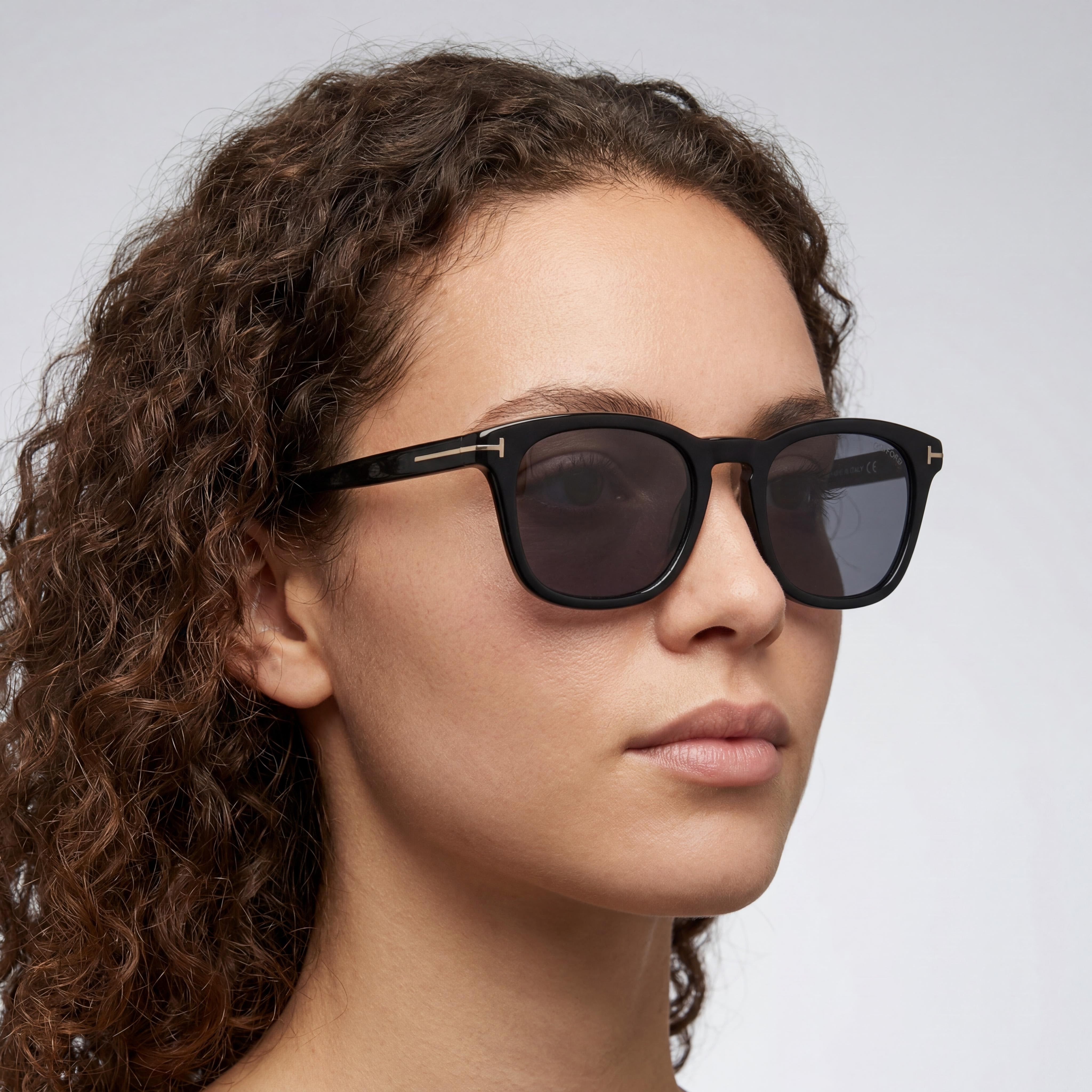 Tom Ford Casual Unisex Black Plastic Frame Sunglasses, Black Non-Polarized UV Protection Lenses, 52-18-145mm, Photo 4