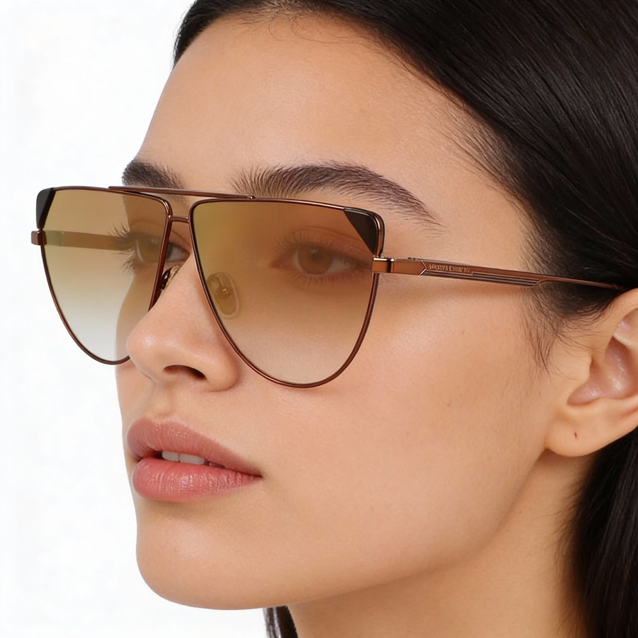 Victoria Beckham Modern Women’s Striped Brown Metallo Sunglasses 63mm, Photo 4