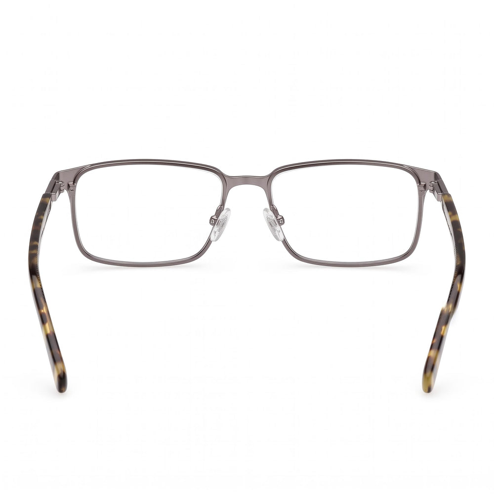 Guess Gu50244 Unisex Metal Frame Eyeglasses, Gunmetal with Transparent Polycarbonate Lenses, 55mm