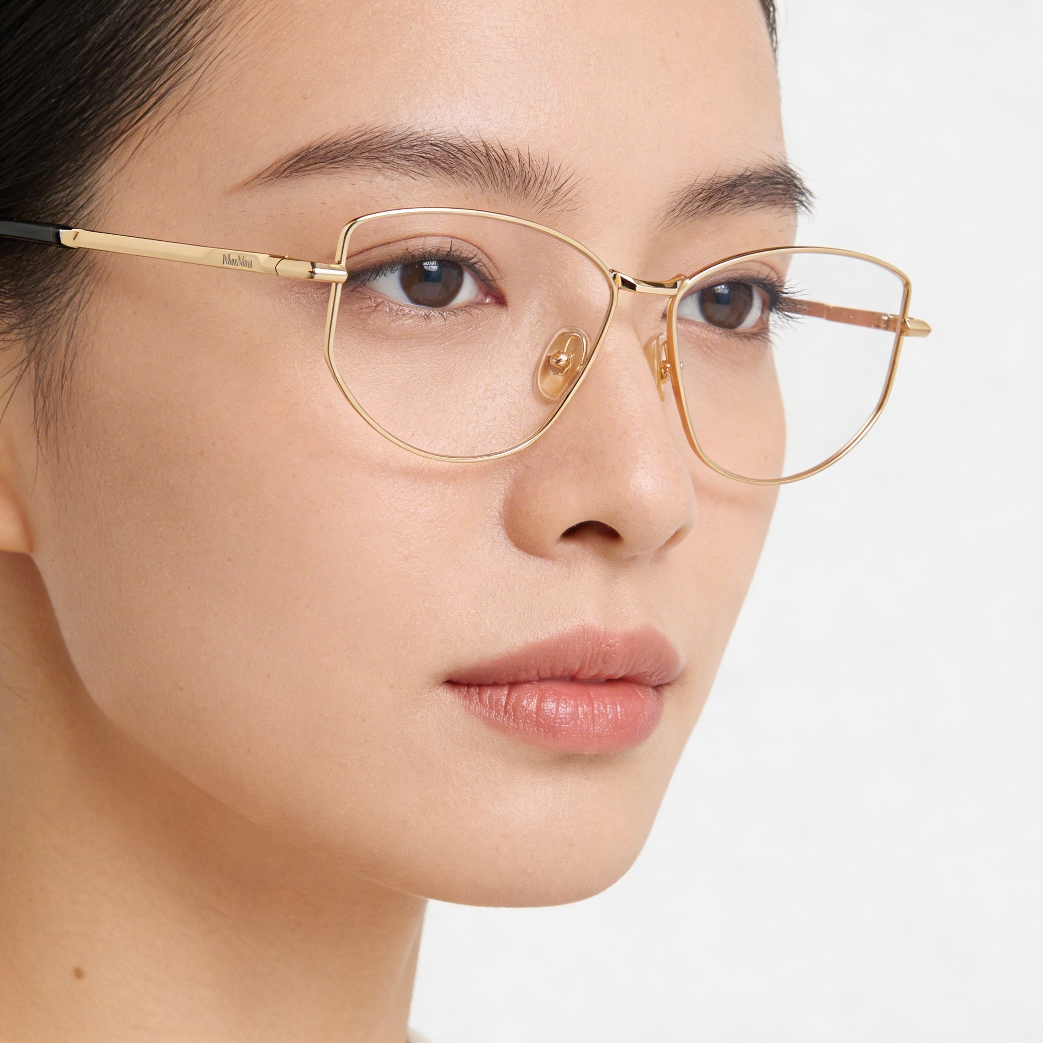Gafas MaxMara MM5153 para mujer con montura metálica dorada brillante y lentes de policarbonato (ancho de lente de 55 mm), Photo 5