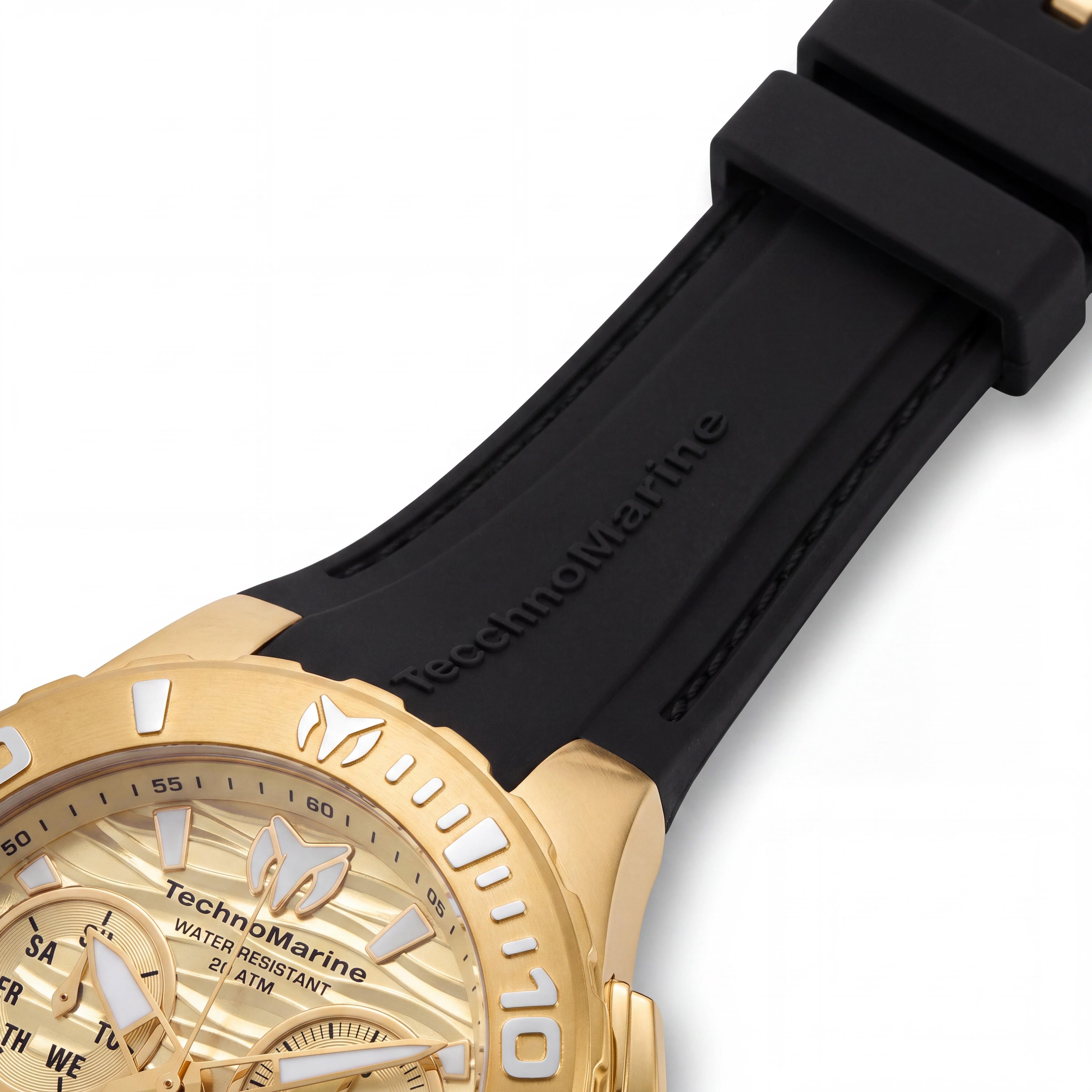 Technomarine Cruise TM-115079 Reloj cronógrafo de cuarzo para hombre de acero inoxidable dorado de 44 mm, resistente al agua 200 m, Photo 3