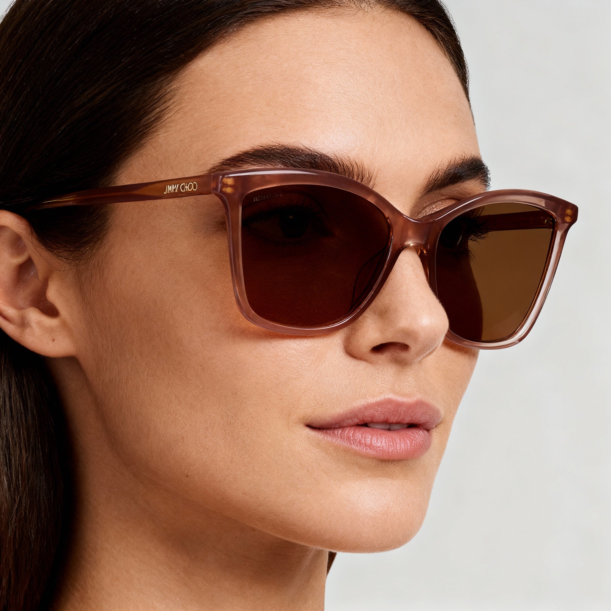 JIMMY CHOO Classic Cat Eye Women's Glitter Acetate Dusty Duchess Nude Non-Polarized UV Sunglasses 56mm, Photo 3